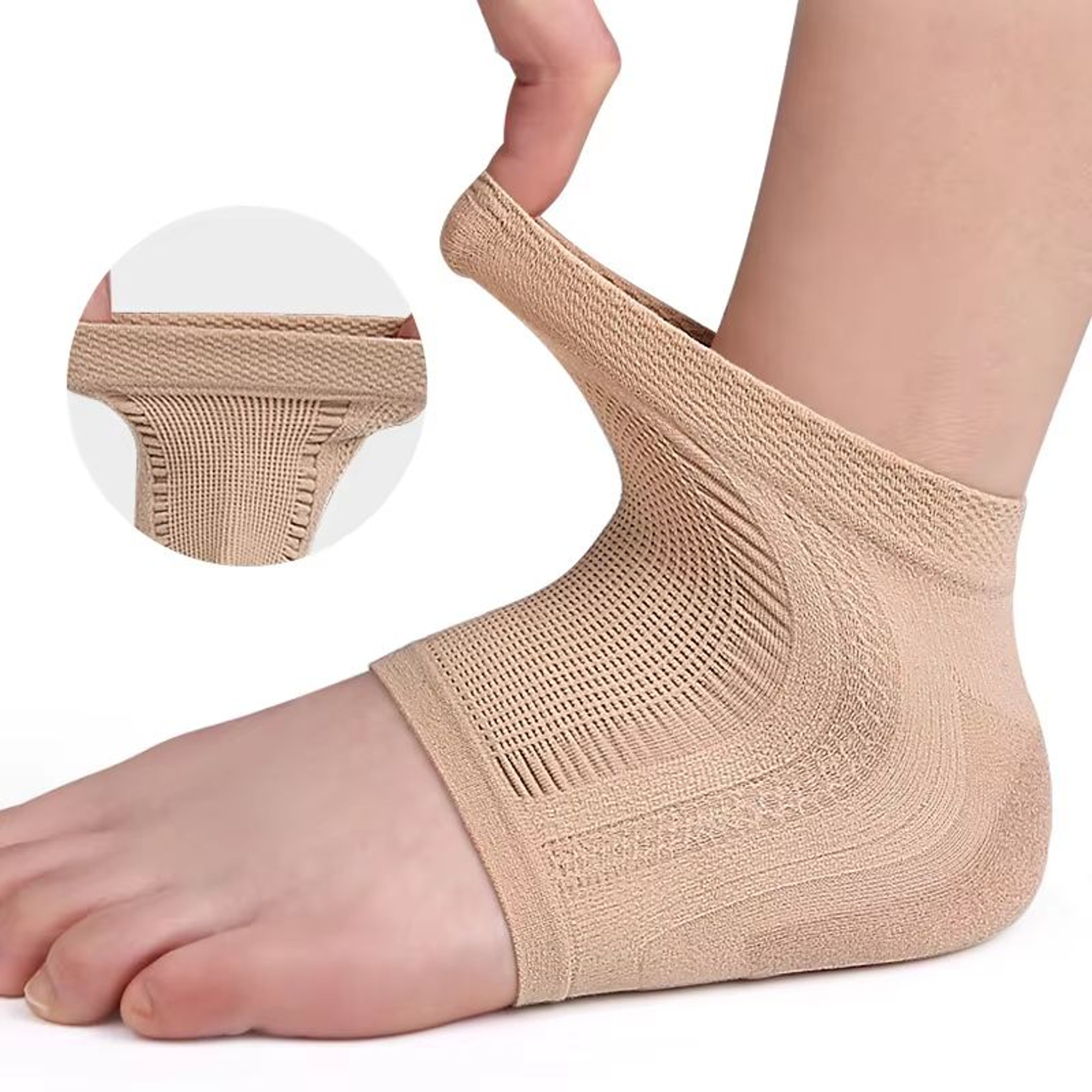 Mesh Gel Silicone Heel Socks And Protector Pads For Moisturizing And AntiWear Foot Care 3