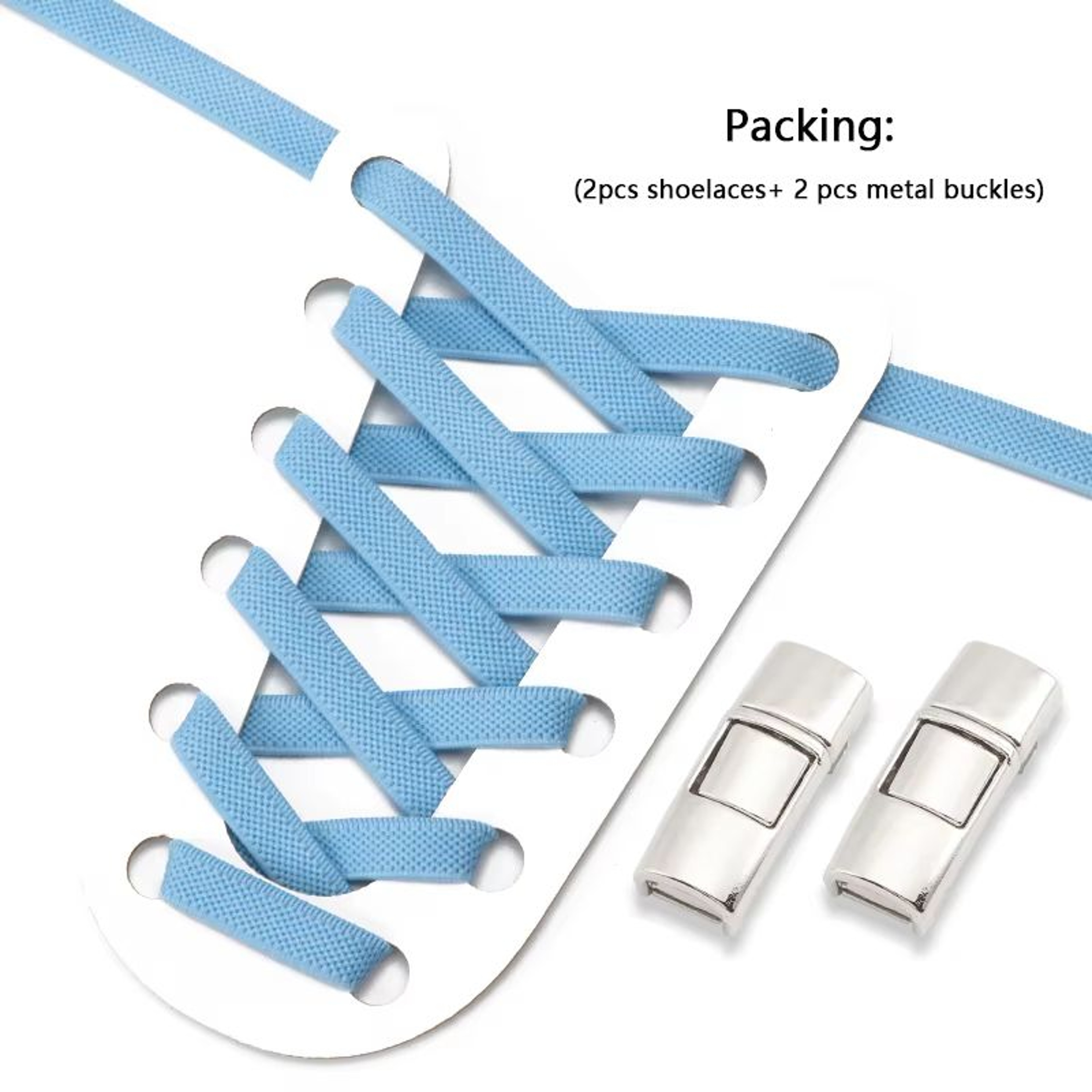 Elastic Press Lock NoTie Shoelaces 031in Wide For Sneakers  Kids And Adults 5