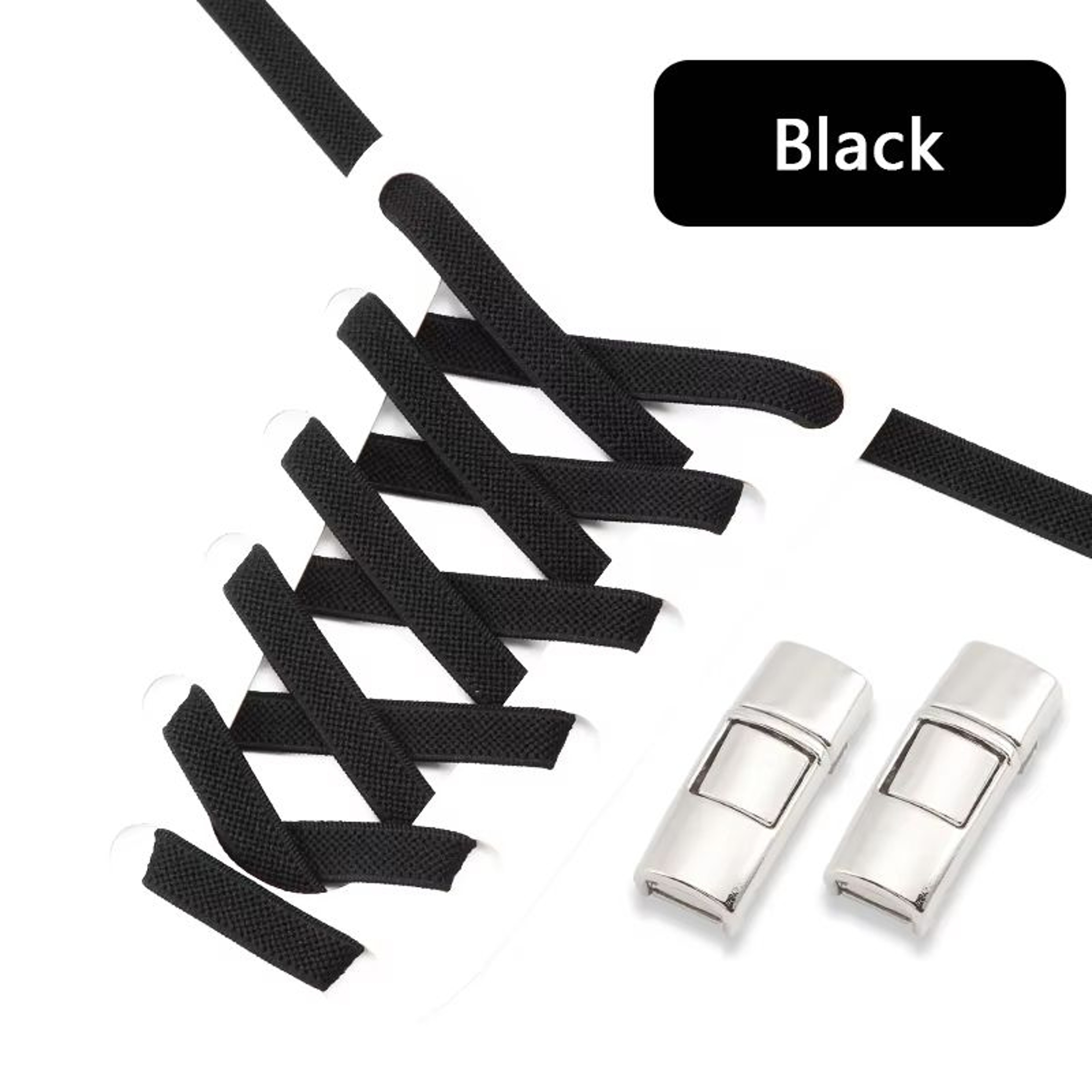 Elastic Press Lock NoTie Shoelaces 031in Wide For Sneakers  Kids And Adults 7