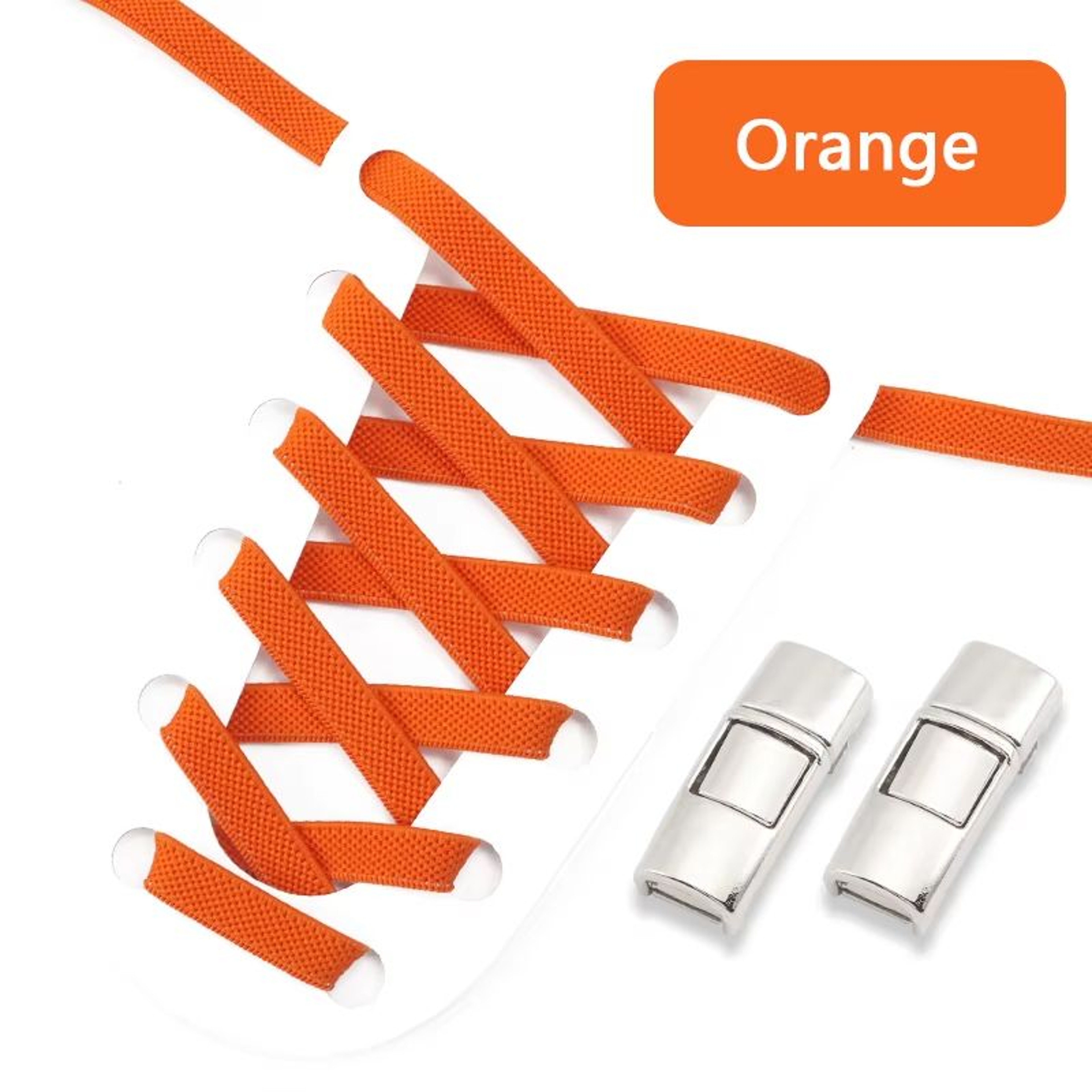 Elastic Press Lock NoTie Shoelaces 031in Wide For Sneakers  Kids And Adults 23
