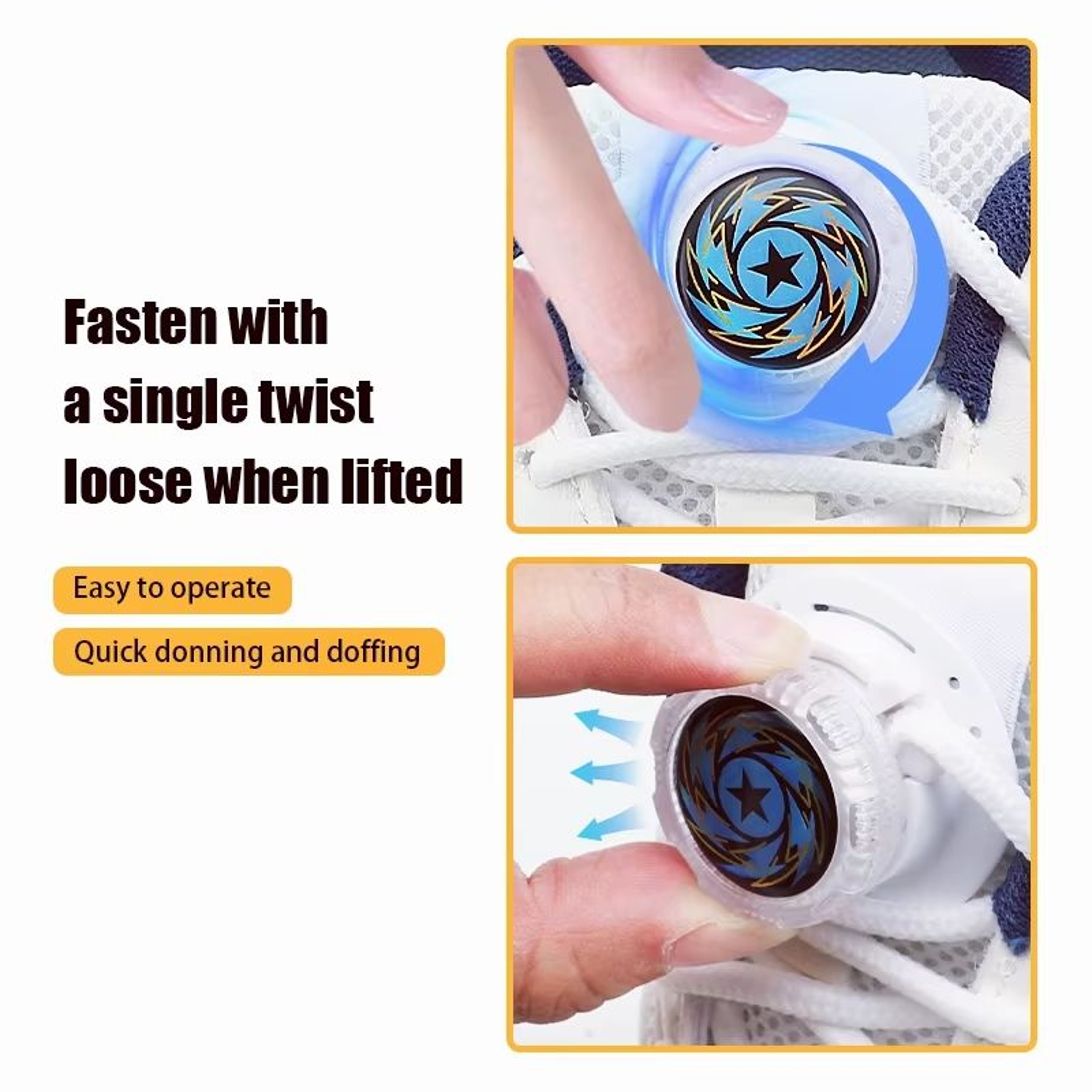 Automatic NoTie Shoelaces With Swivel Metal Capsule Buckle Thick Rope For Sneakers 2