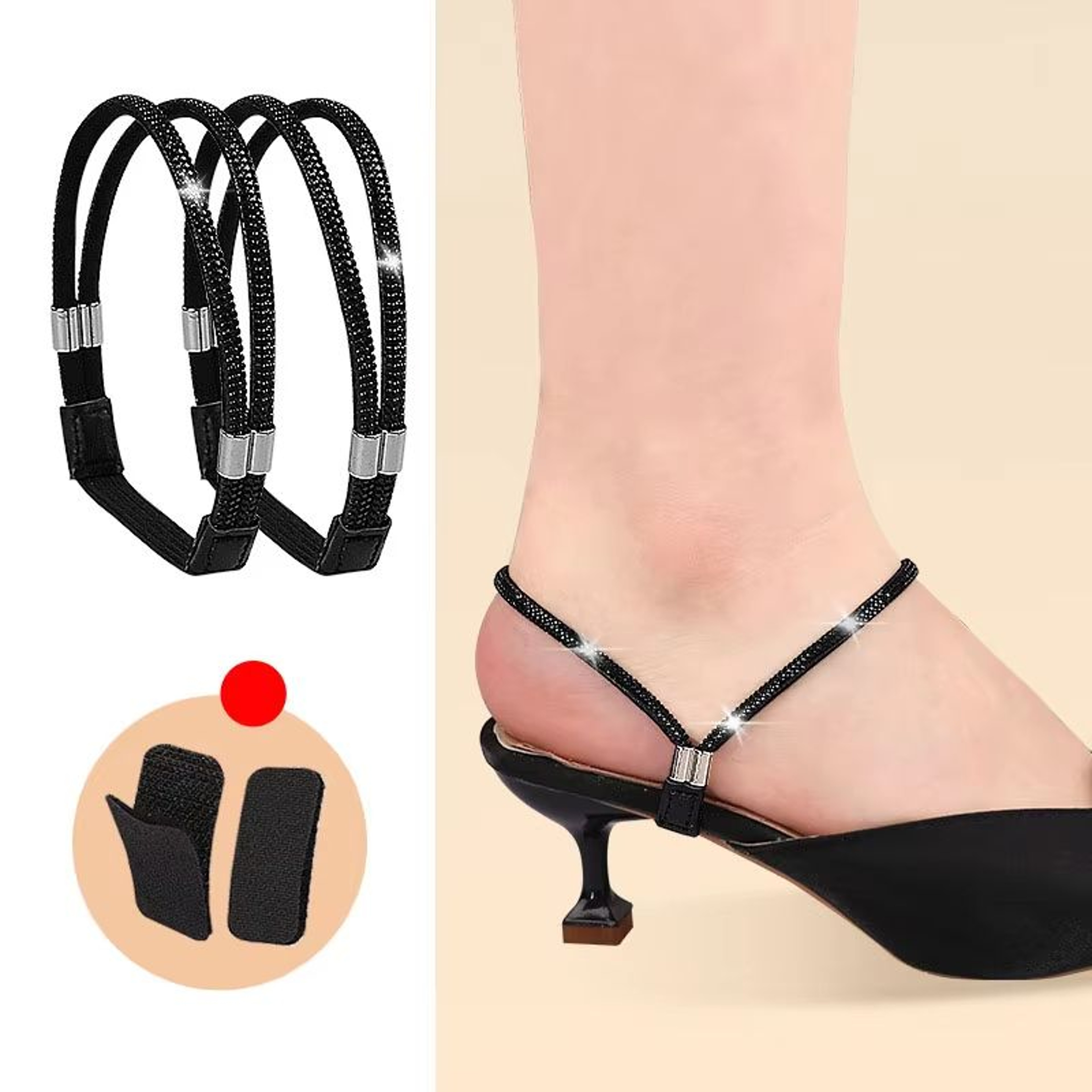 Elegant Rhinestone Anti Slip Heel Straps For High Heels And Pumps 13