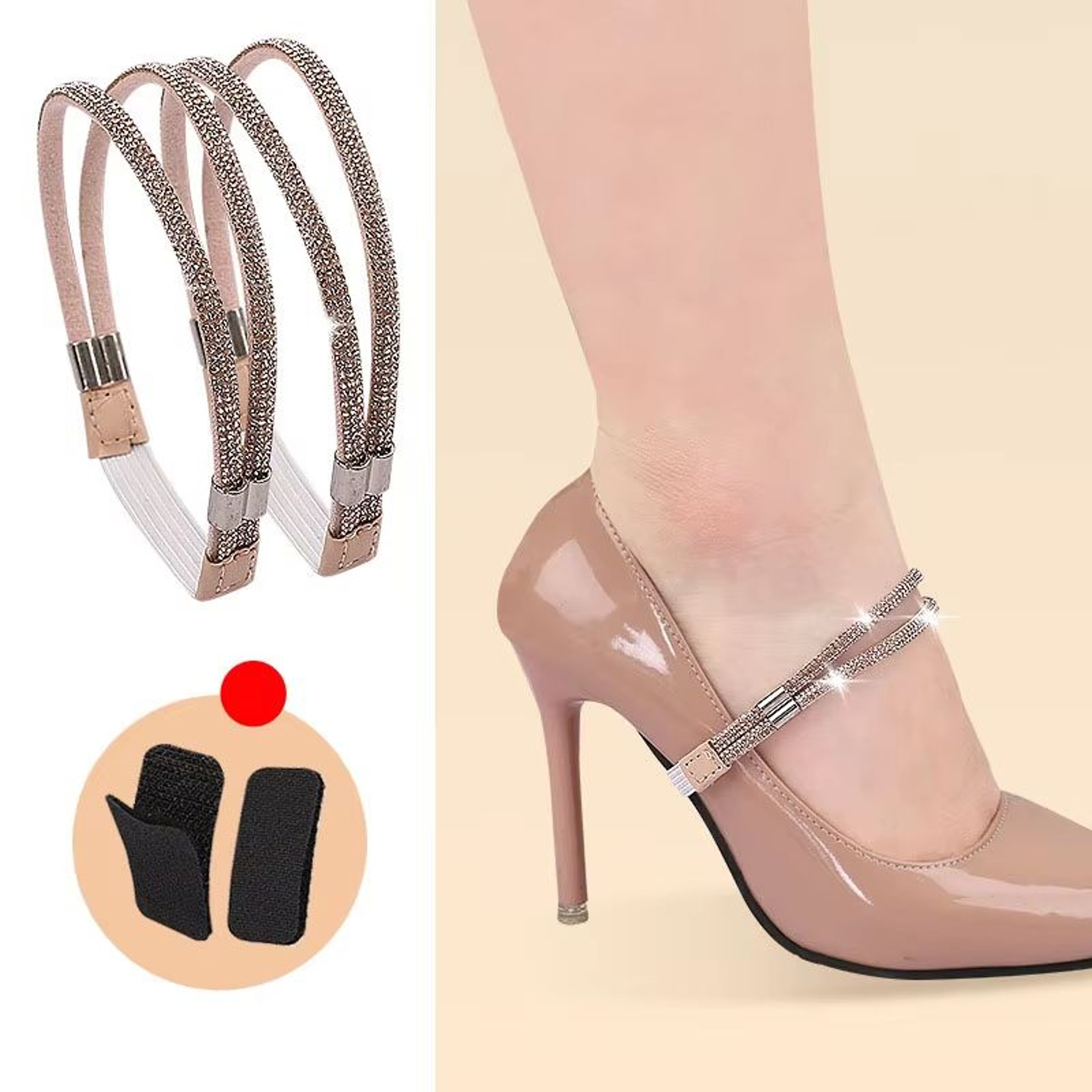 Elegant Rhinestone Anti Slip Heel Straps For High Heels And Pumps 16