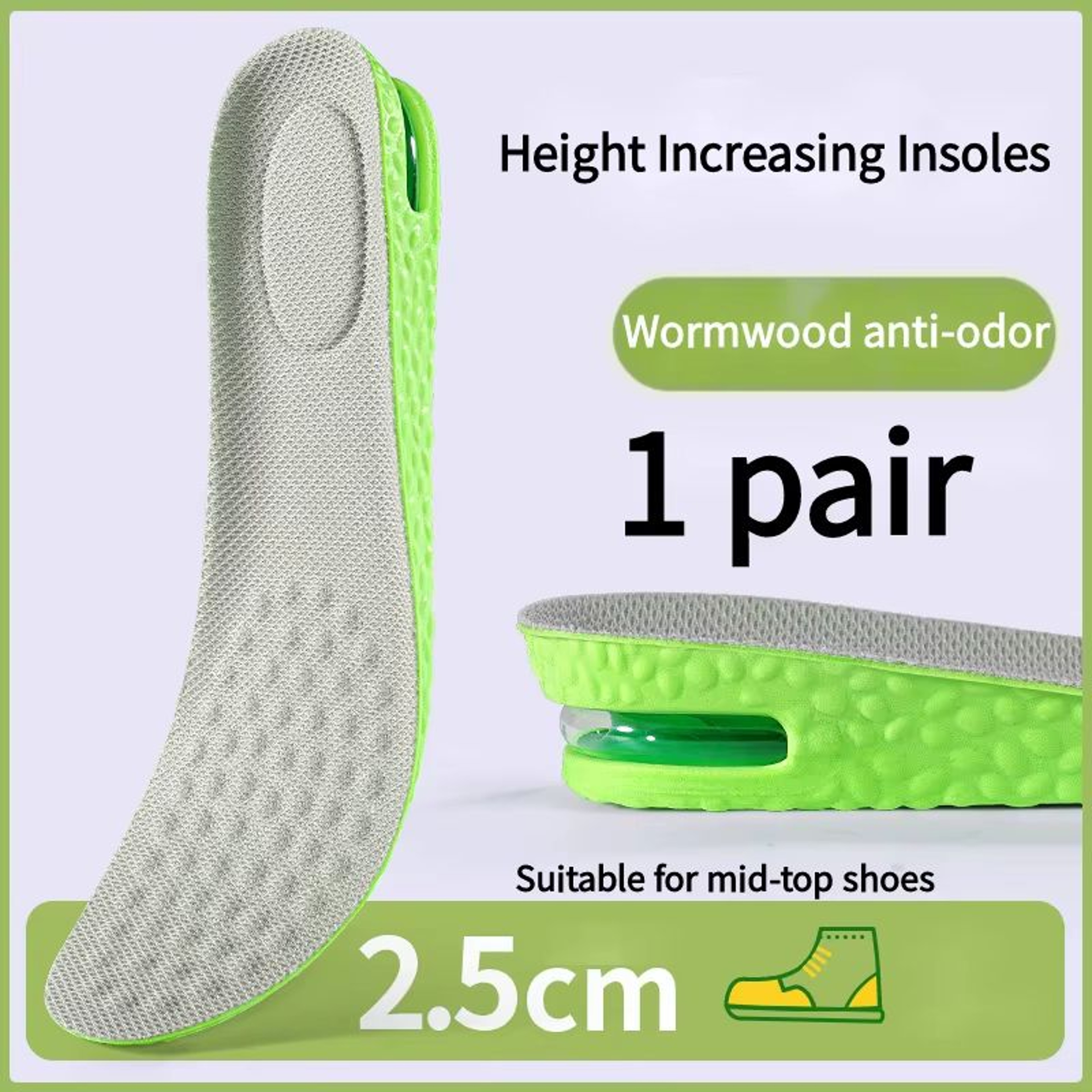 Breathable Air Cushion Height Increase Insoles For Sports  Everyday Comfort 6