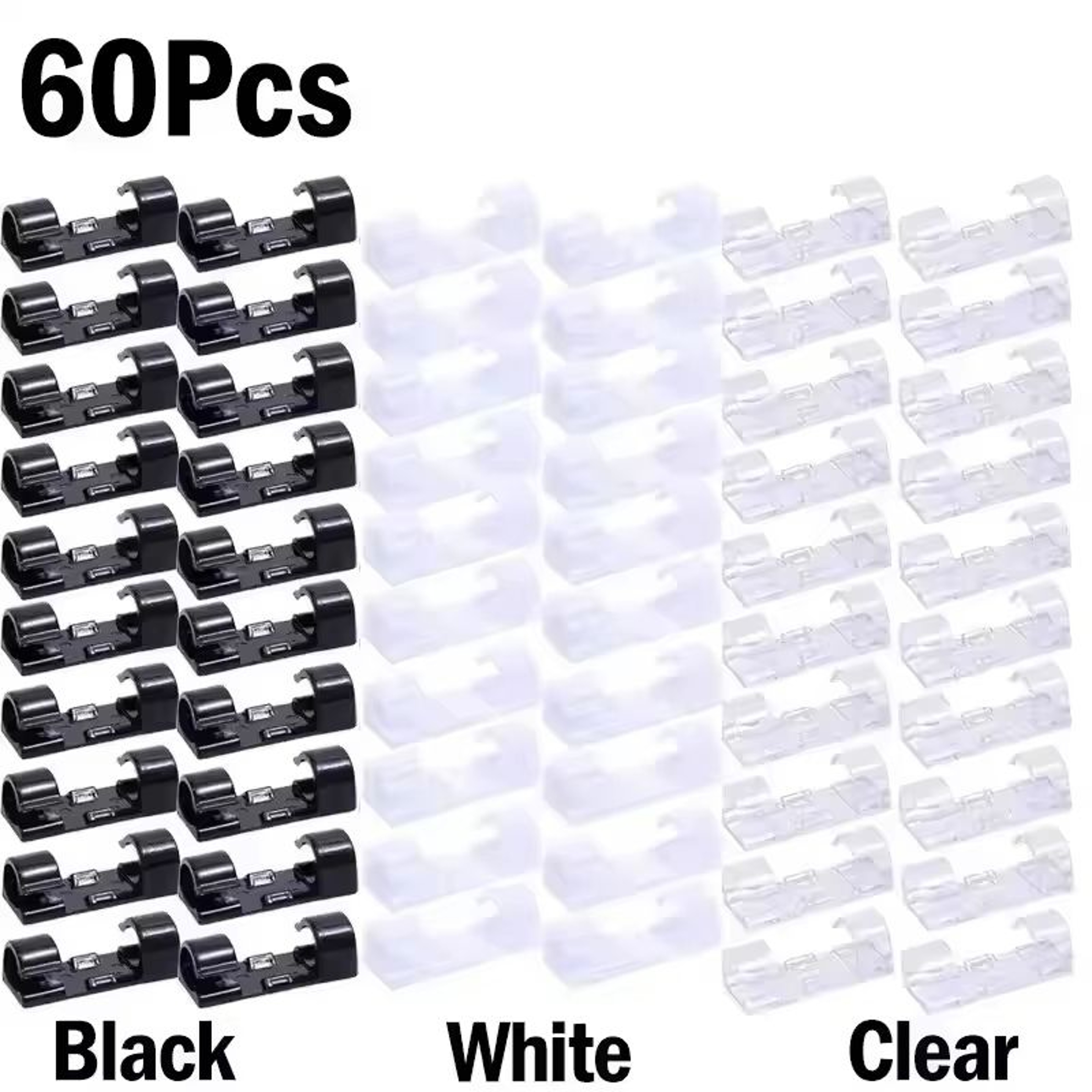 SelfAdhesive Cable Organizer Clips For Desktop And Home Cord Management 18