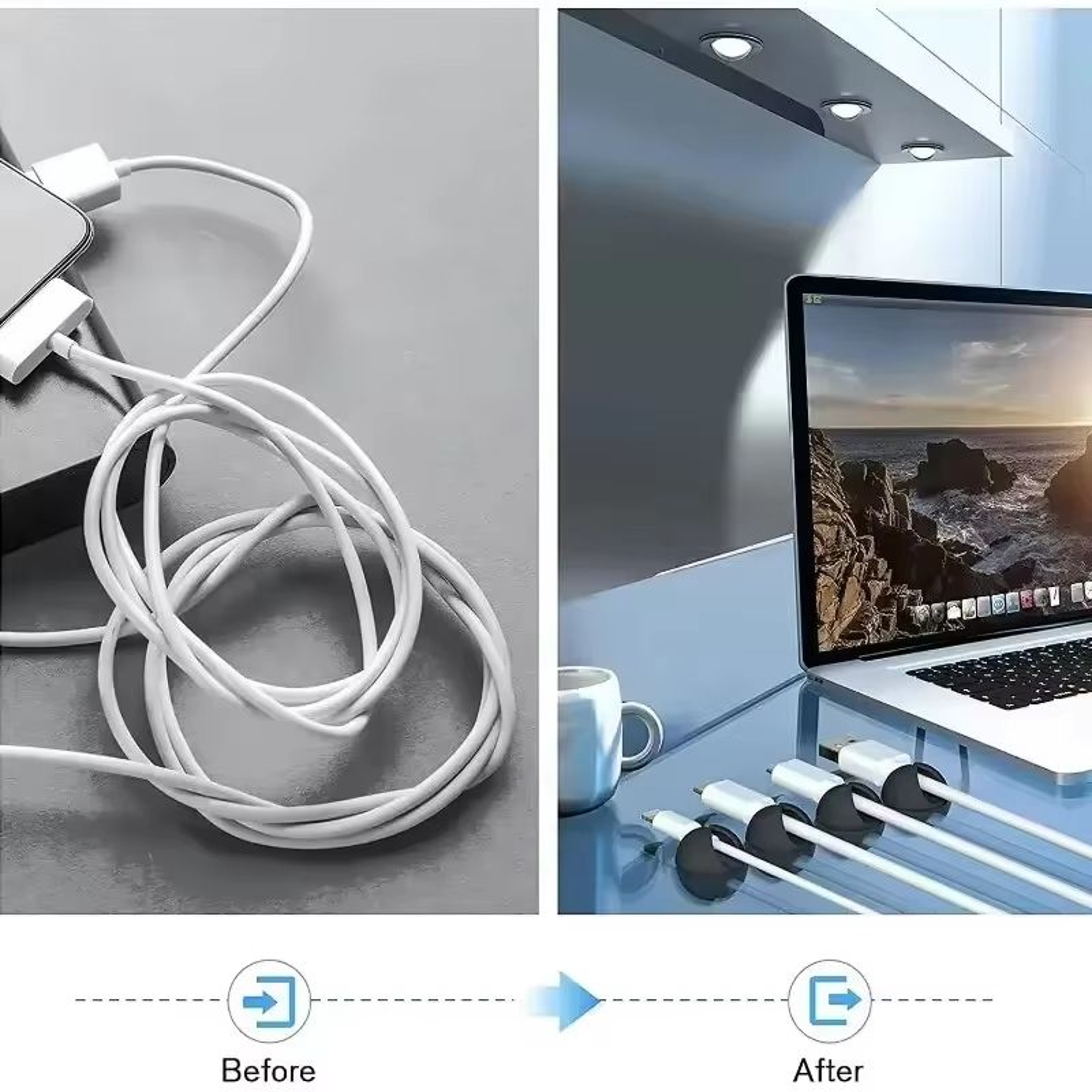 Cable Clip Winder Organizer Adhesive Cord Holders For Home Office  Car 1