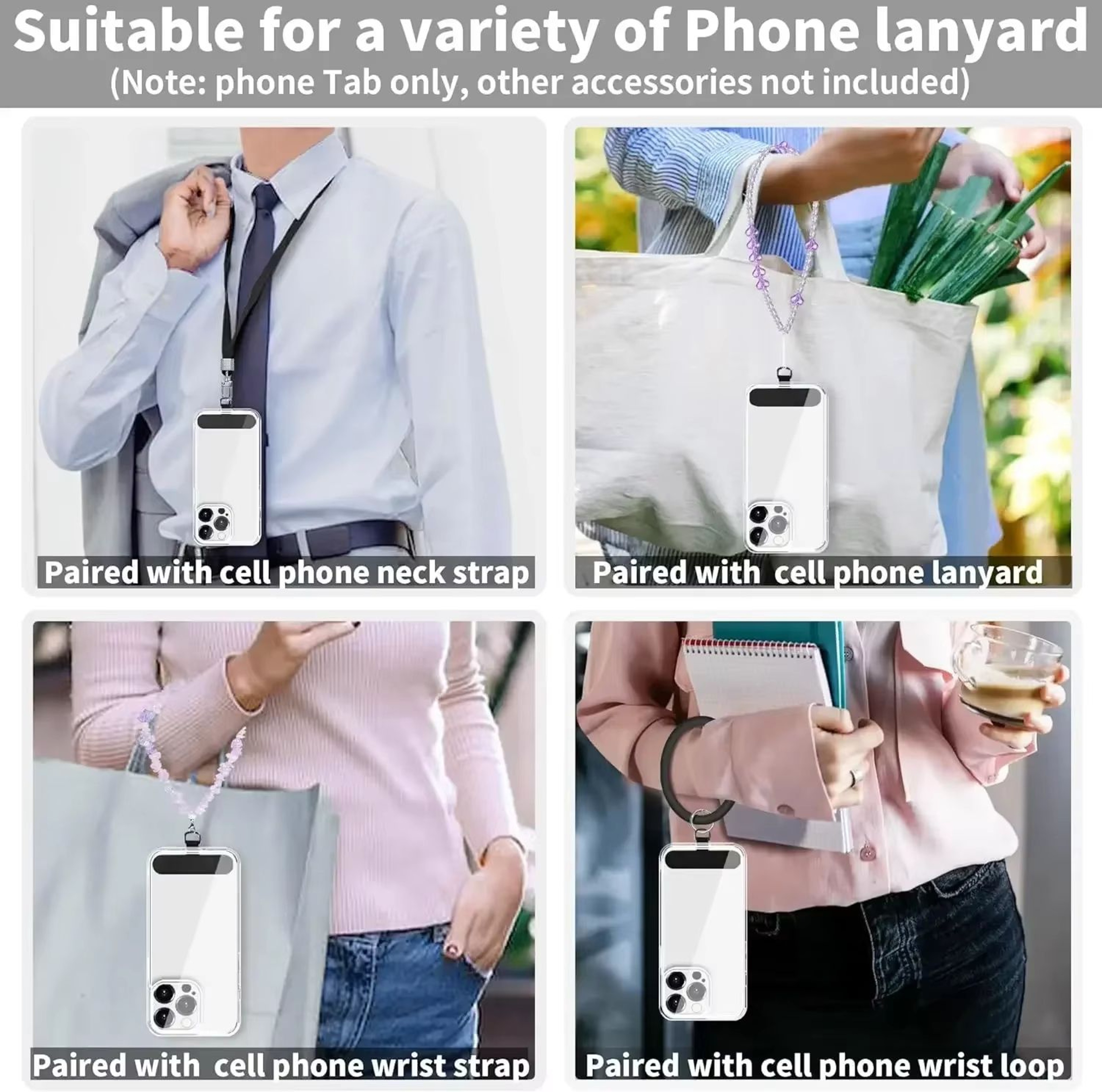 Universal Phone Lanyard Strap With TPU Tether Tab And Detachable Nylon Cord 5
