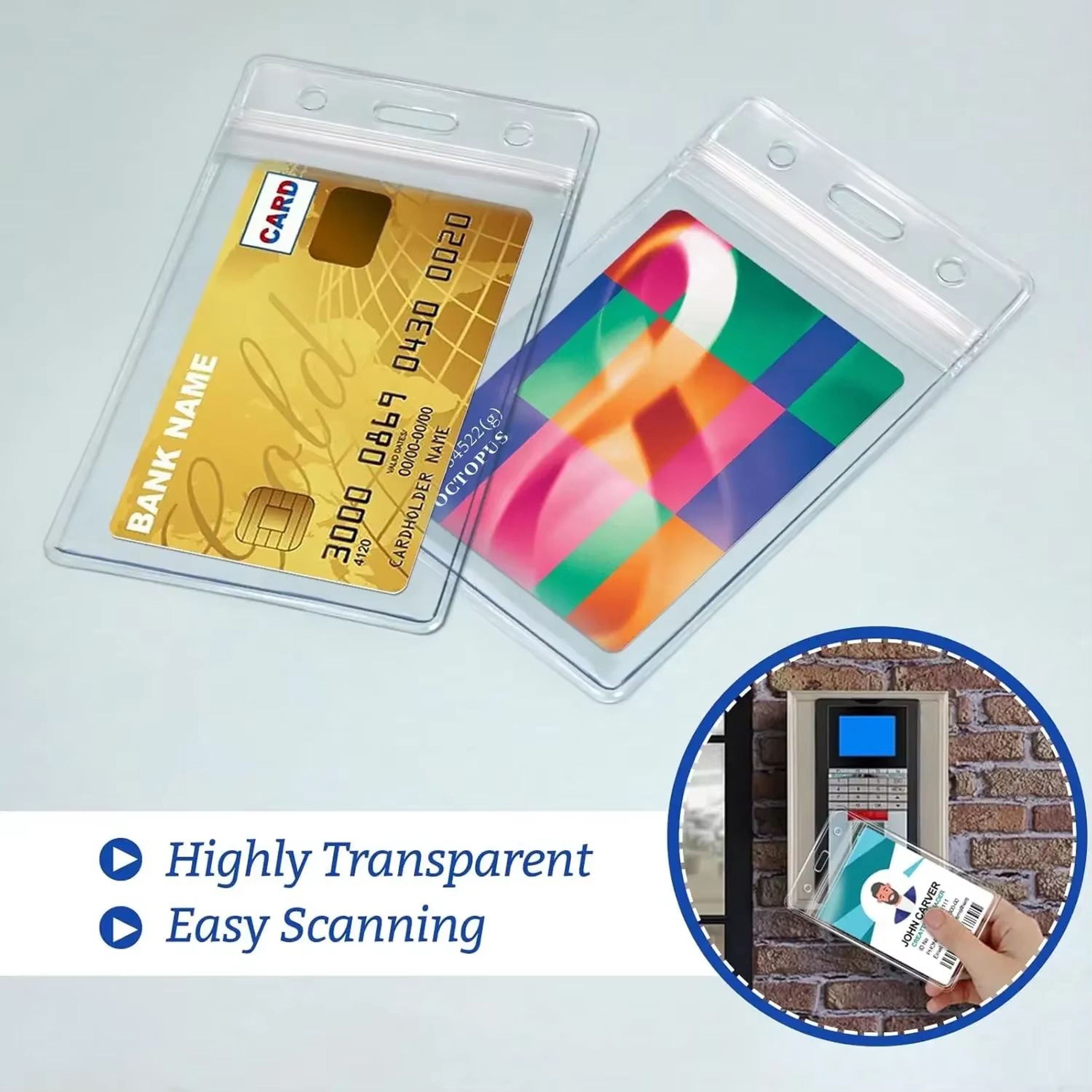 Waterproof Transparent Card Holder Set For ID Credit And Badge Protection 0