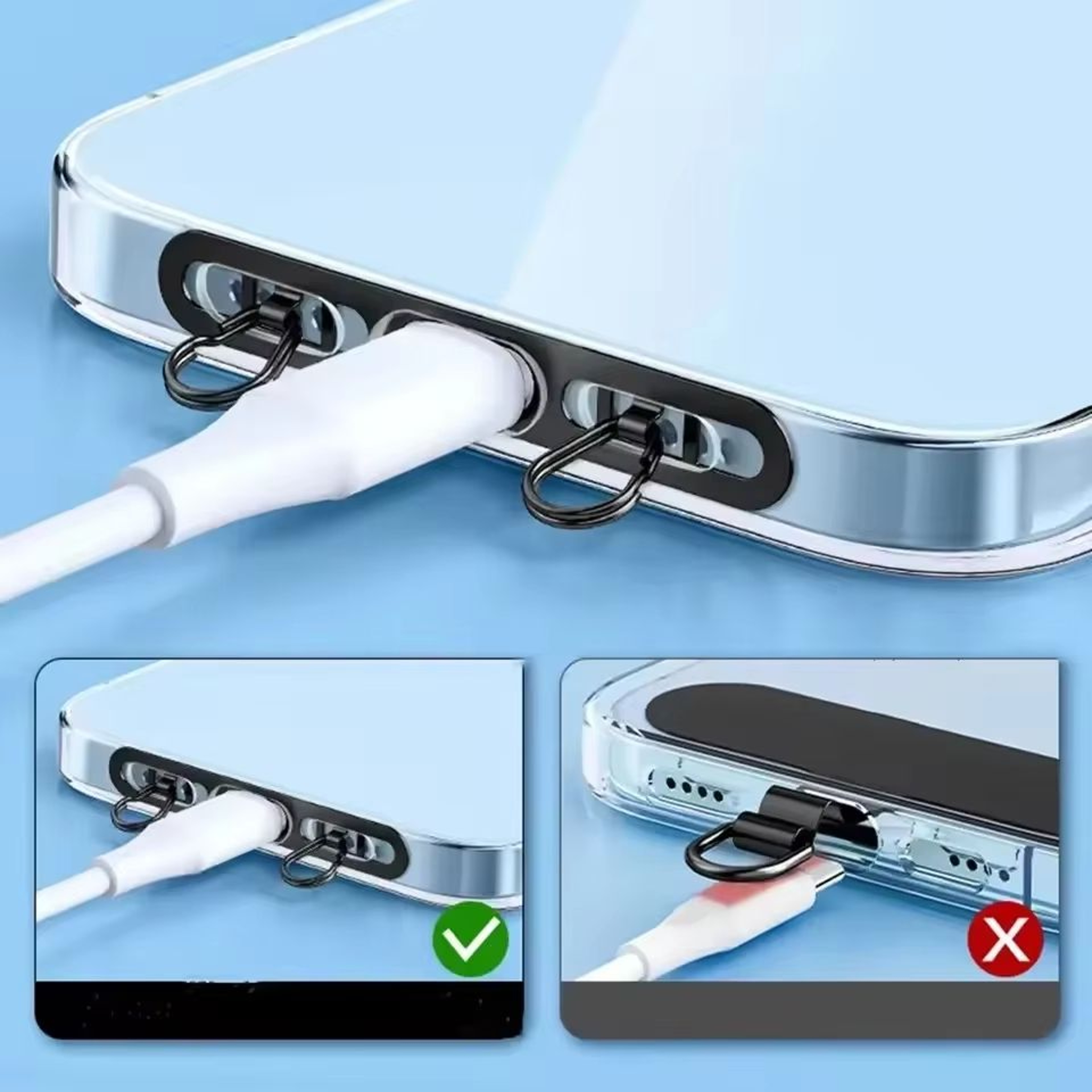 Luxury Stainless Steel Mobile Phone Lanyard Patch Gasket Tether Tab Safety Connector 2