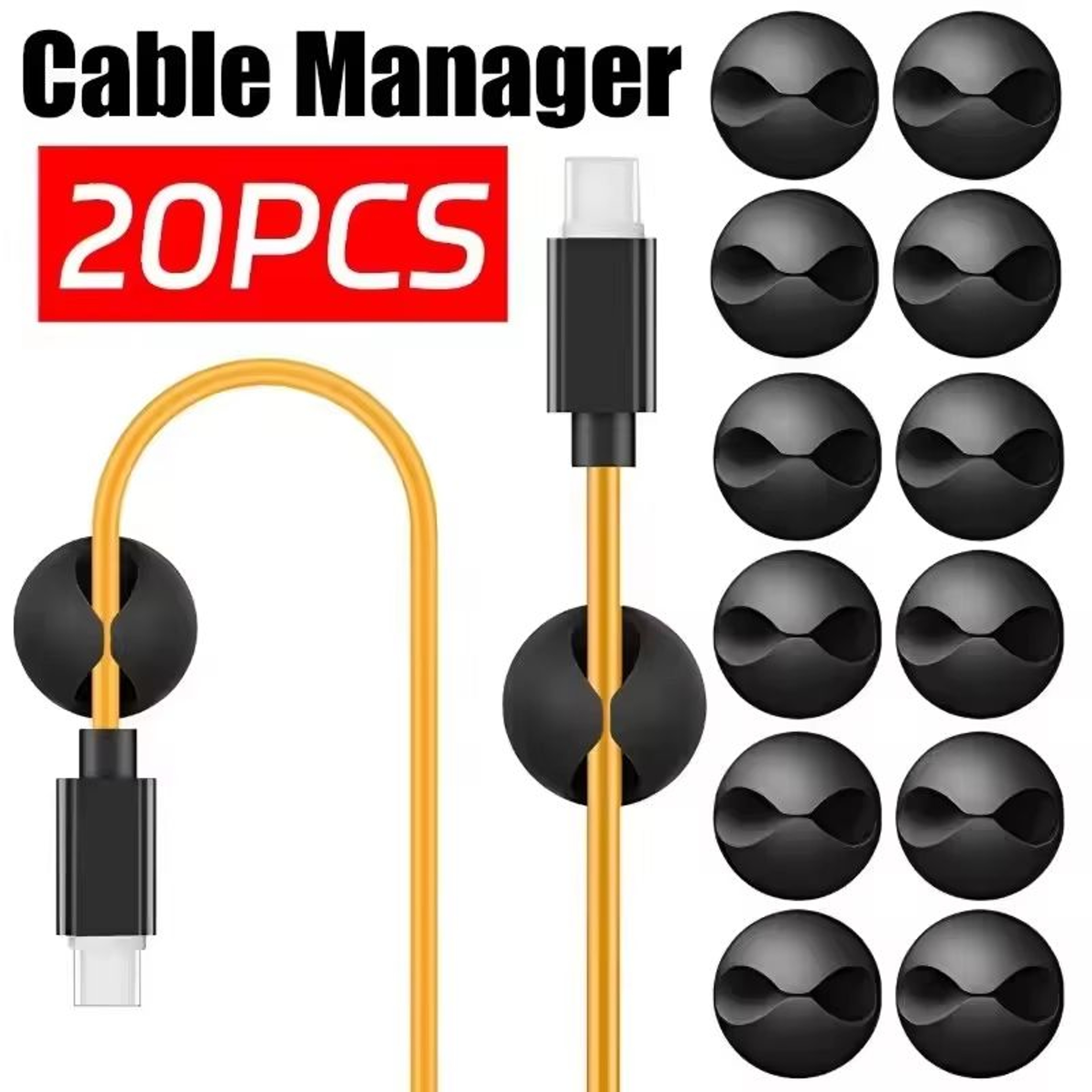 Adhesive Desktop Cable Clips For Wire Management And Charger Organization 0