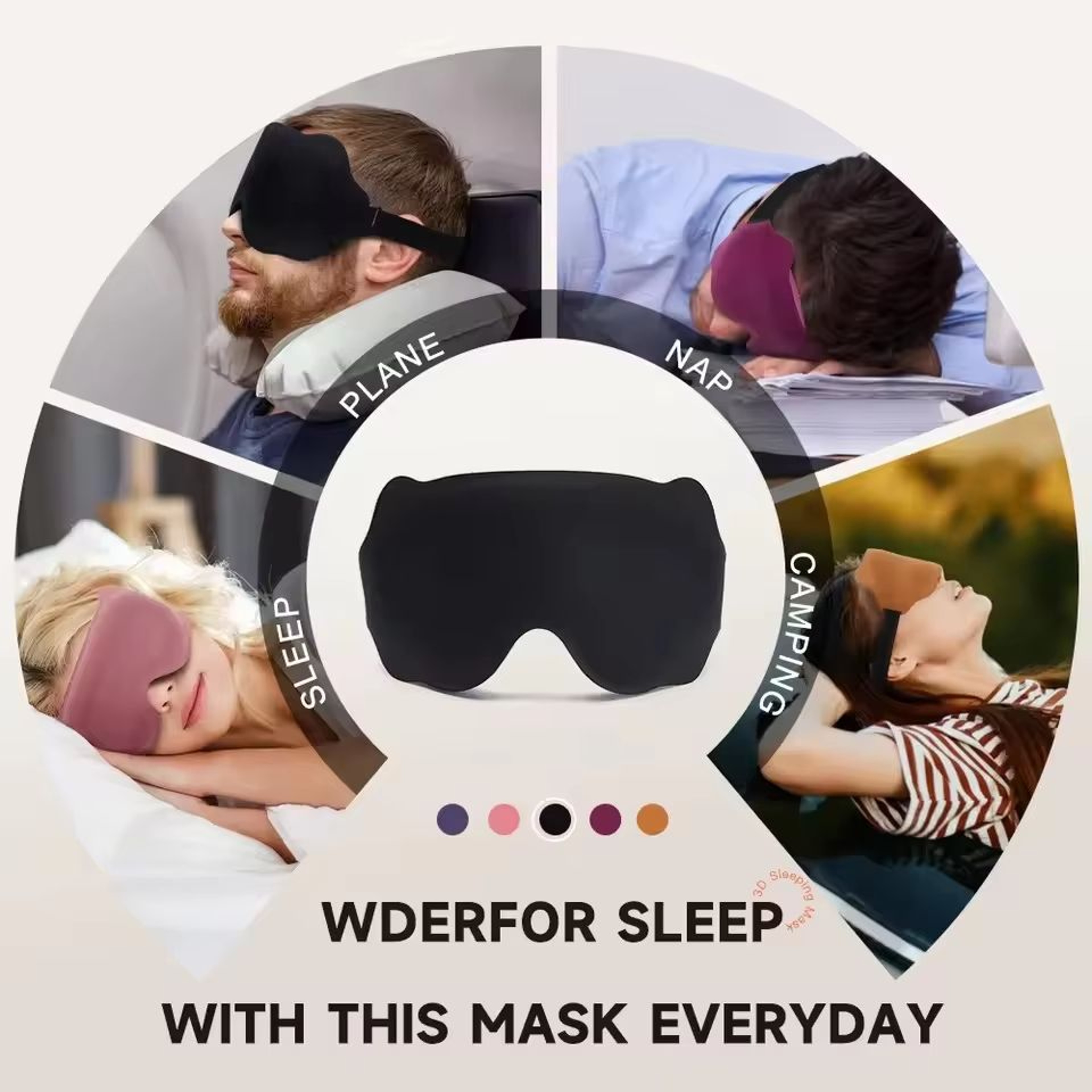 6D Block Out Light Sleep Mask With Soft Breathable Comfort For Travel  Night Sleep 5