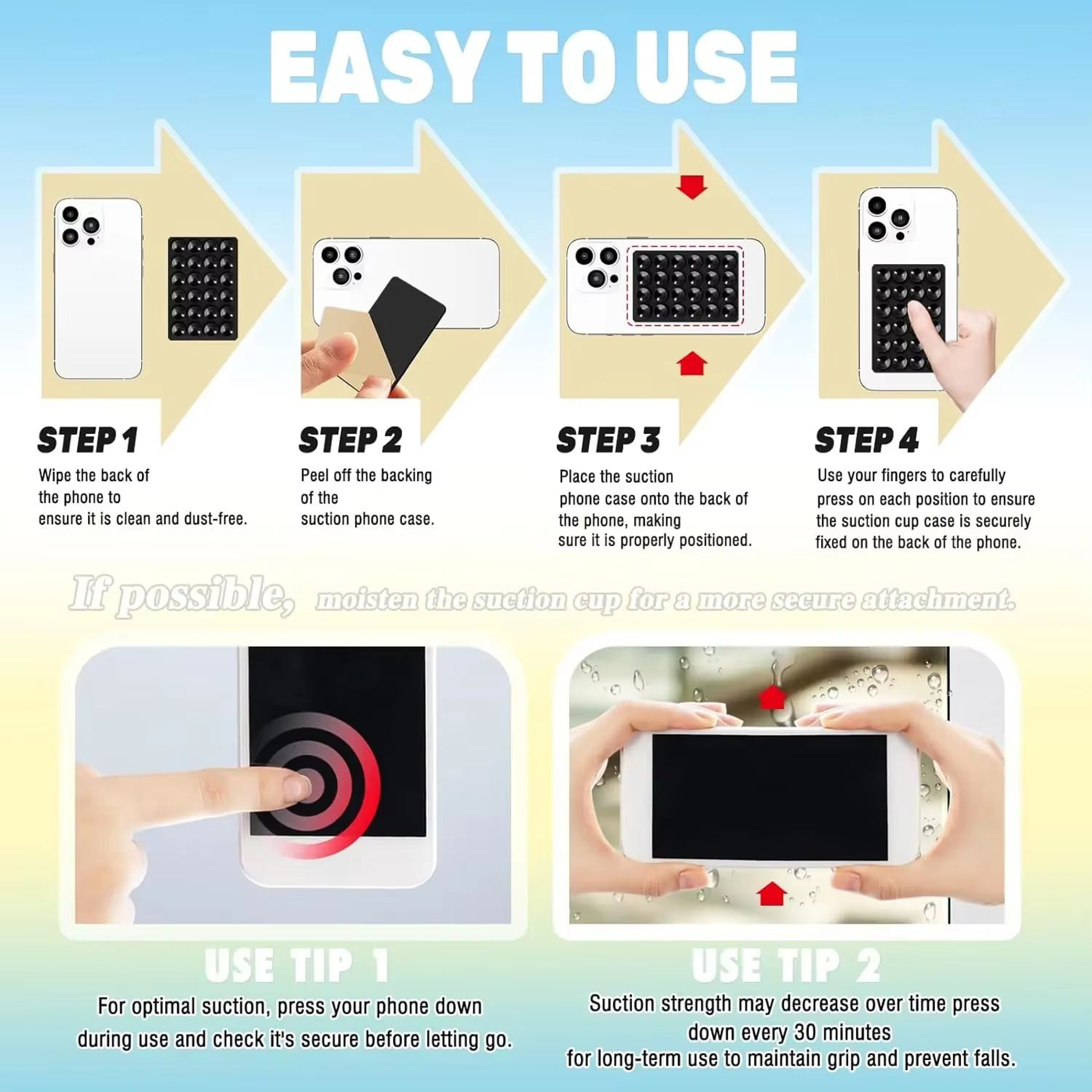 DoubleSided Silicone Suction Cup Phone Holder Mount With Strong Grip Stand 5
