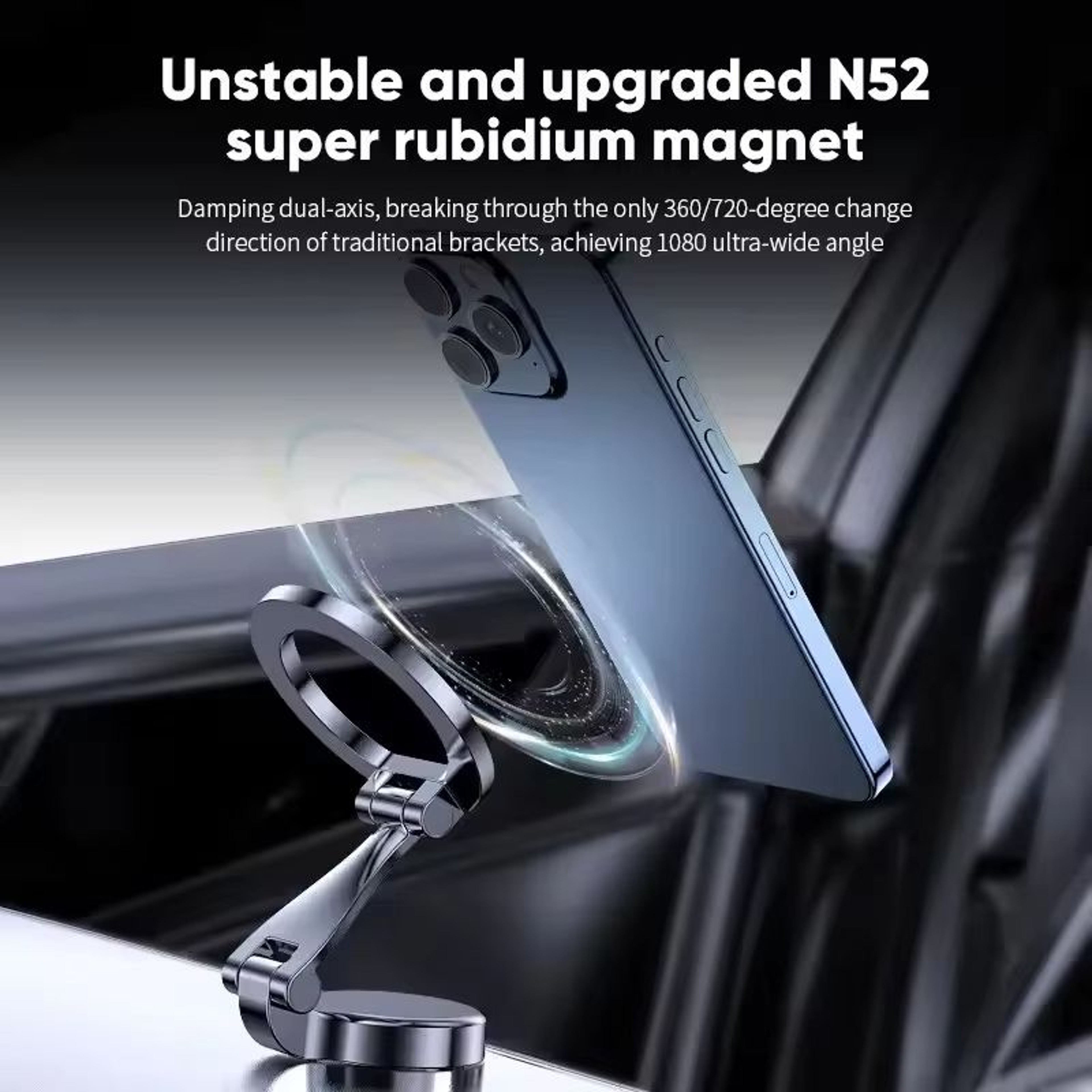 Foldable 360 Magnetic MagSafe Car Phone Holder Mount 2