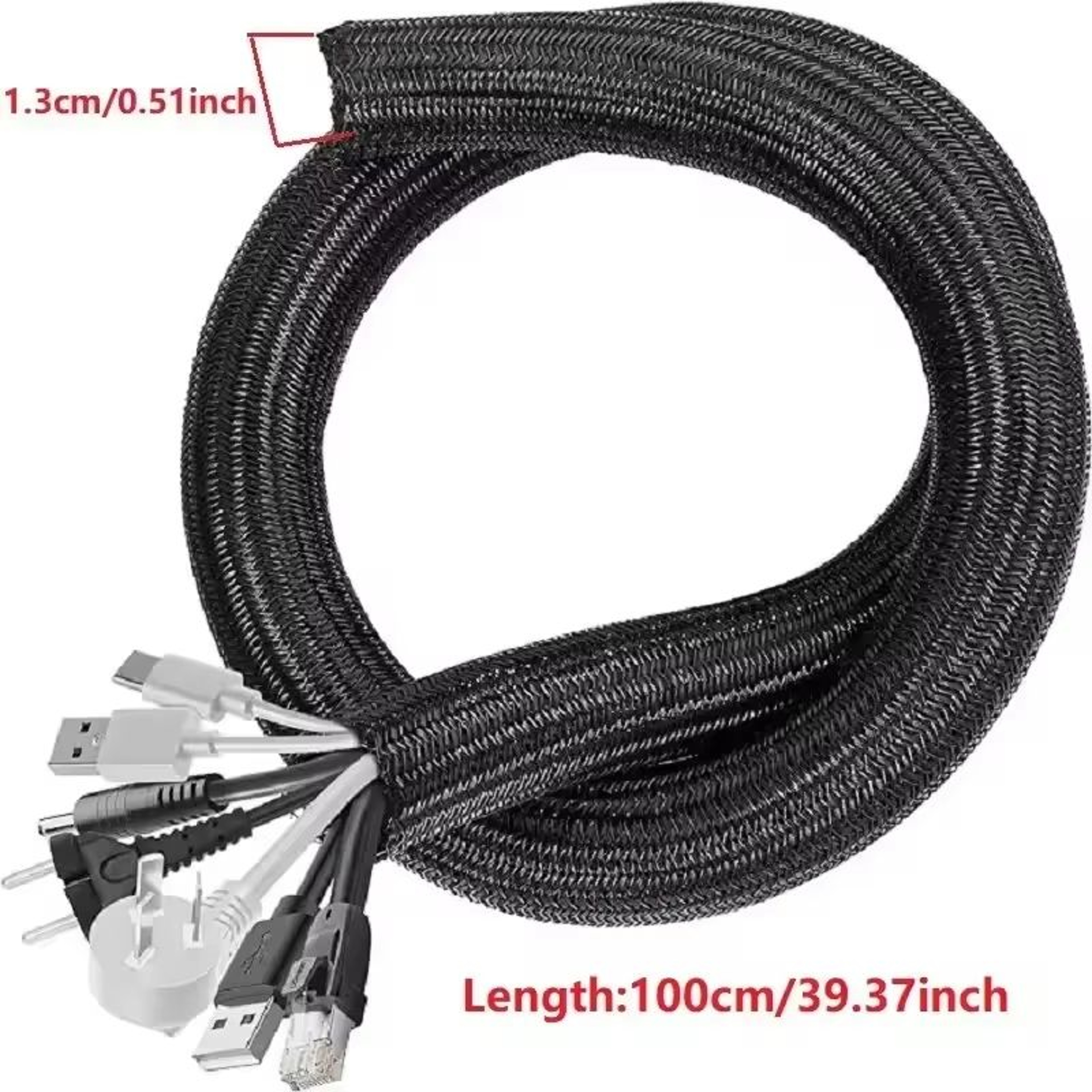 Braided PET Nylon Cable Sleeve Wrap For Wire Protection 33ft  164ft 10