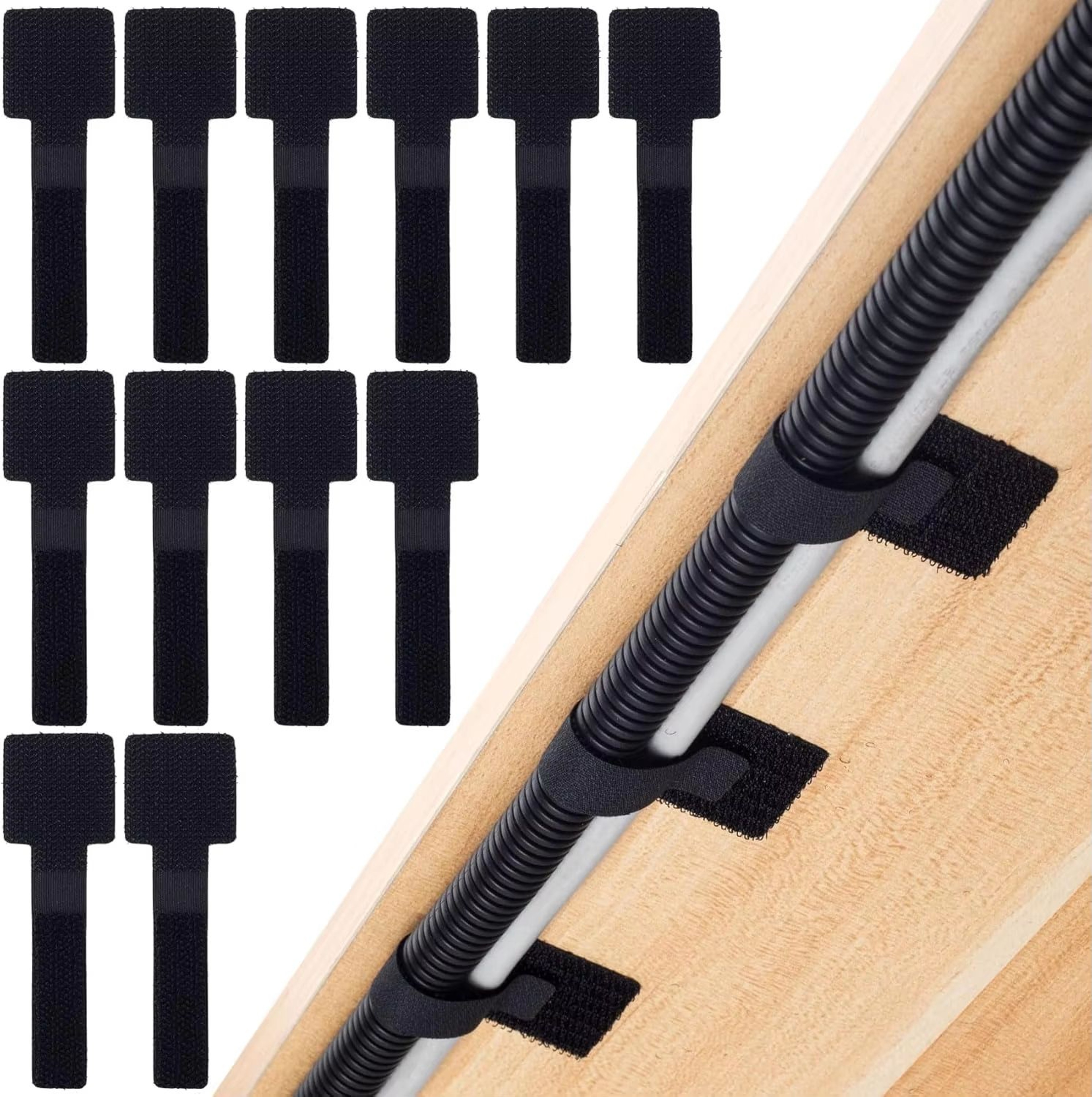 Reusable SelfAdhesive Cable Ties Adjustable Cord Organizer Straps 0