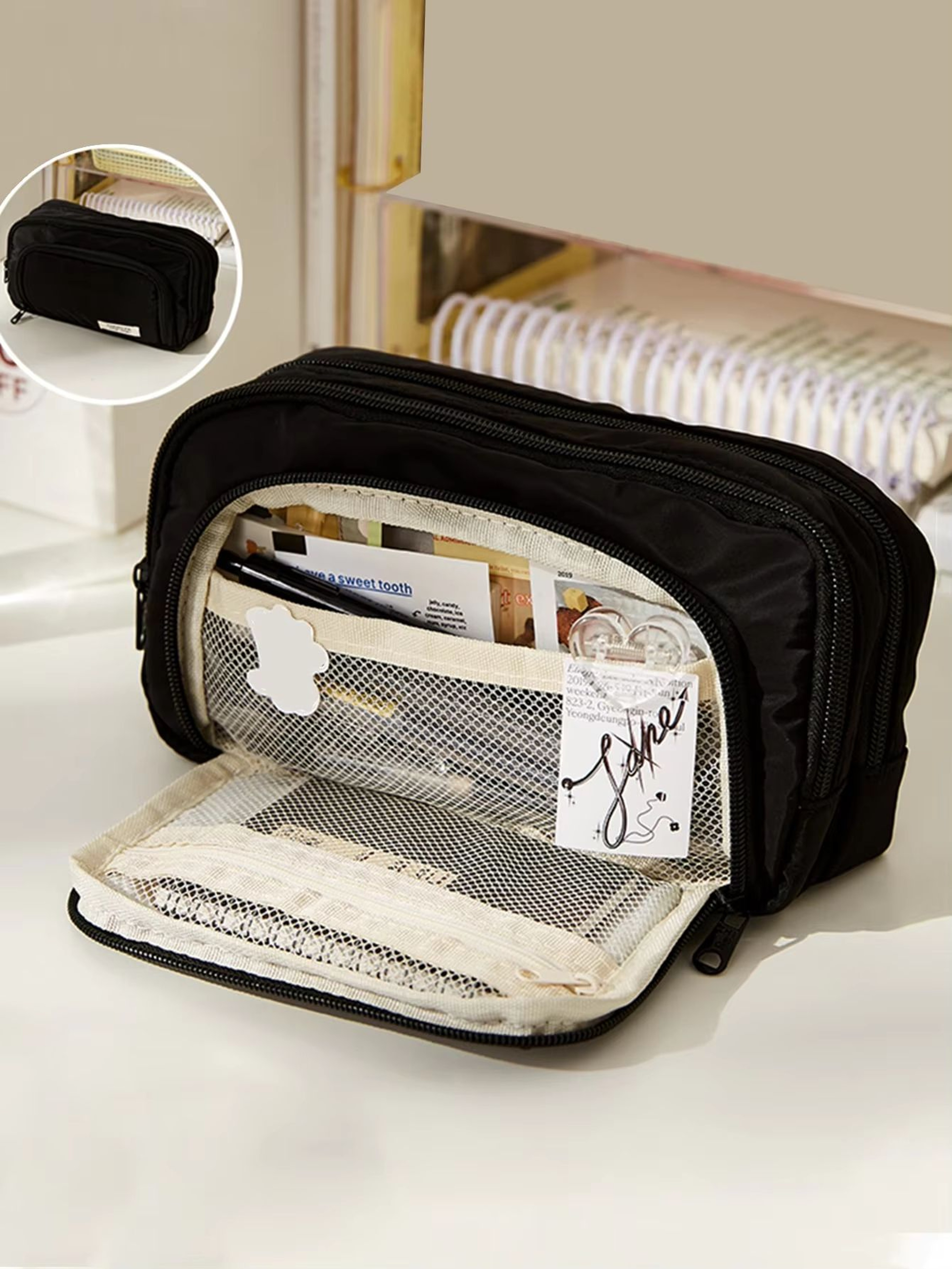 Large Capacity Canvas Organizer MultiLayer Storage Bag With Durable Zipper And Stylish Colors Porta 11