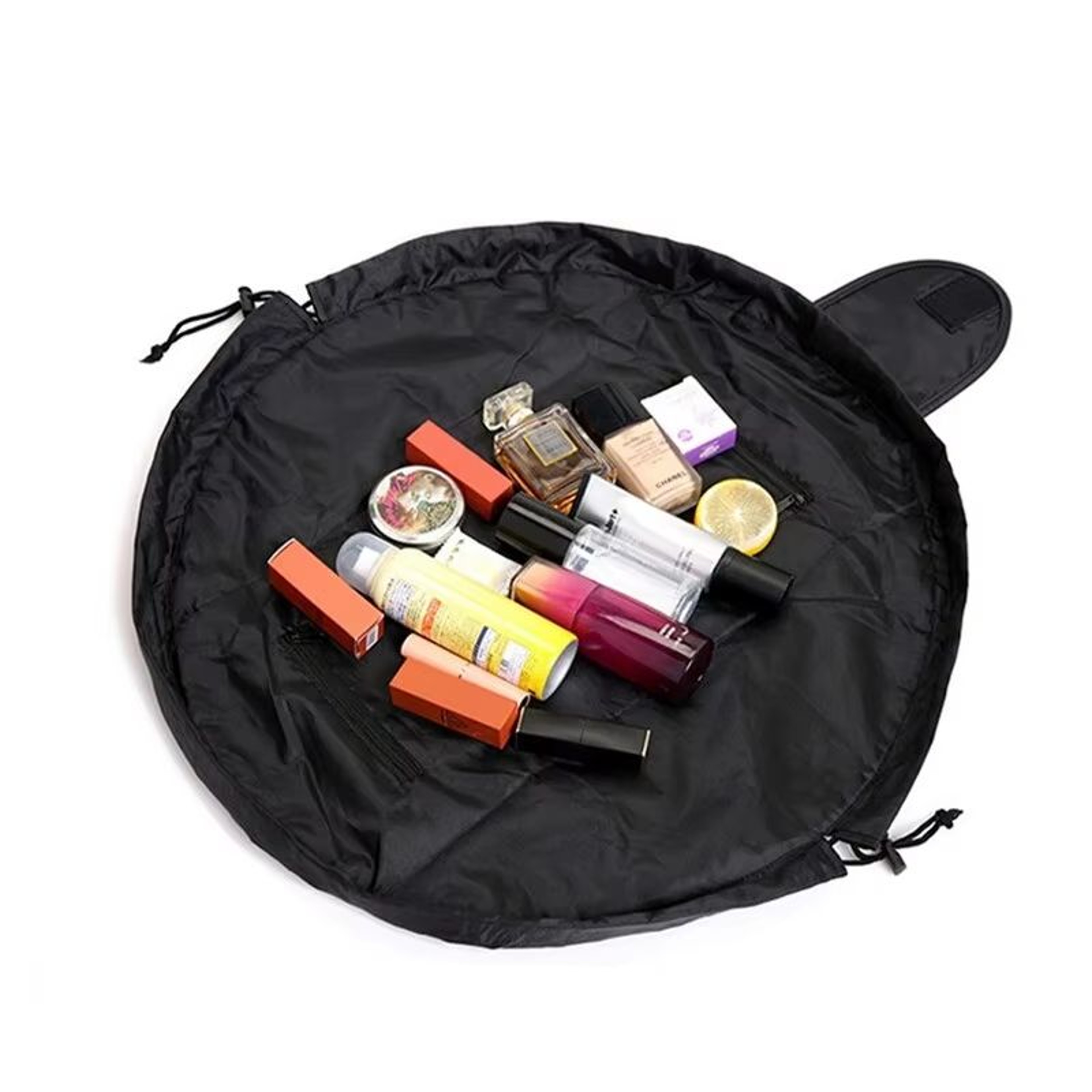Large Travel Drawstring Makeup Storage Bag  Portable Elastic Cosmetic Organizer 1