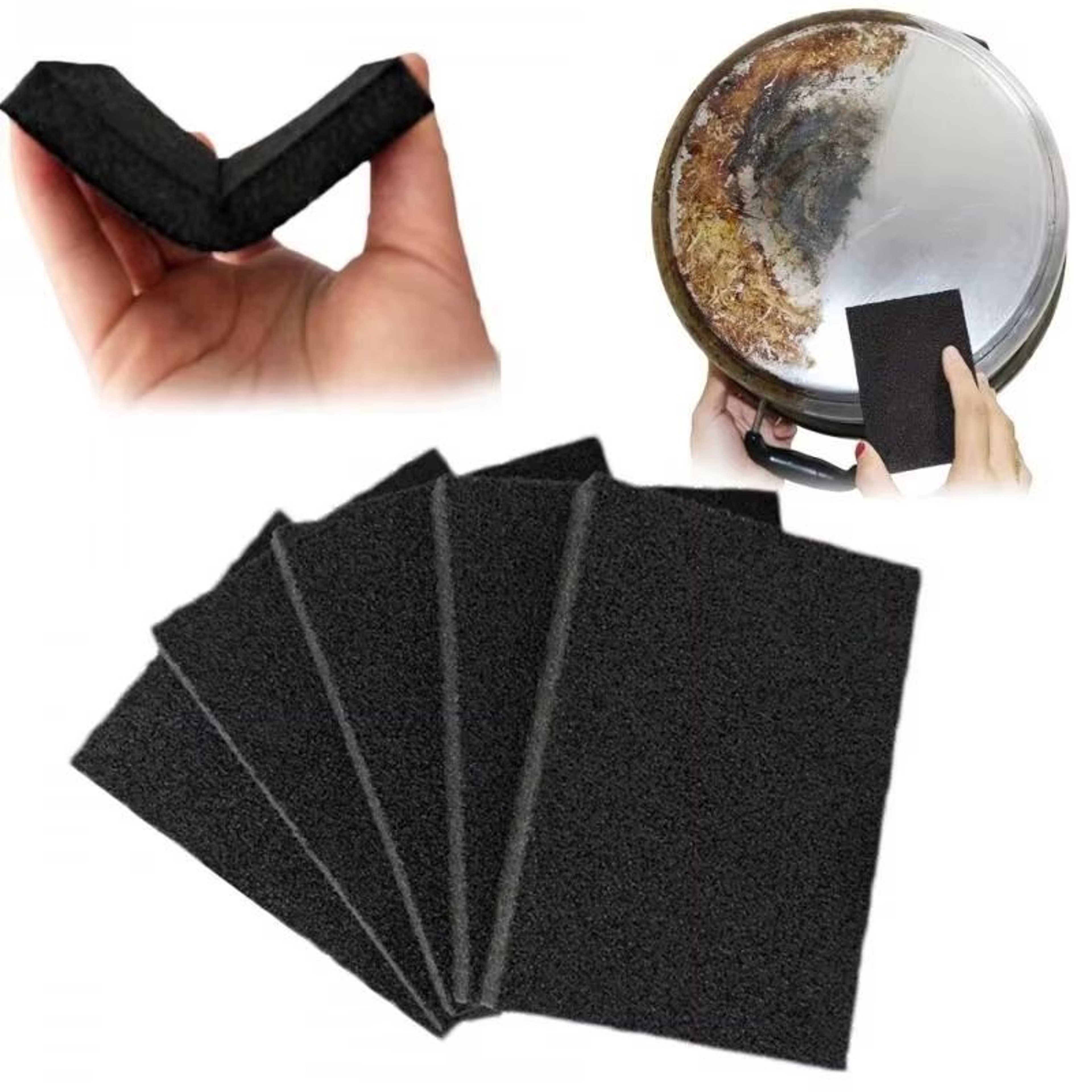2PCS Emery Cleaning Sponges  HeavyDuty Pot  Rust Removal Kitchen Cleaning Pads 2