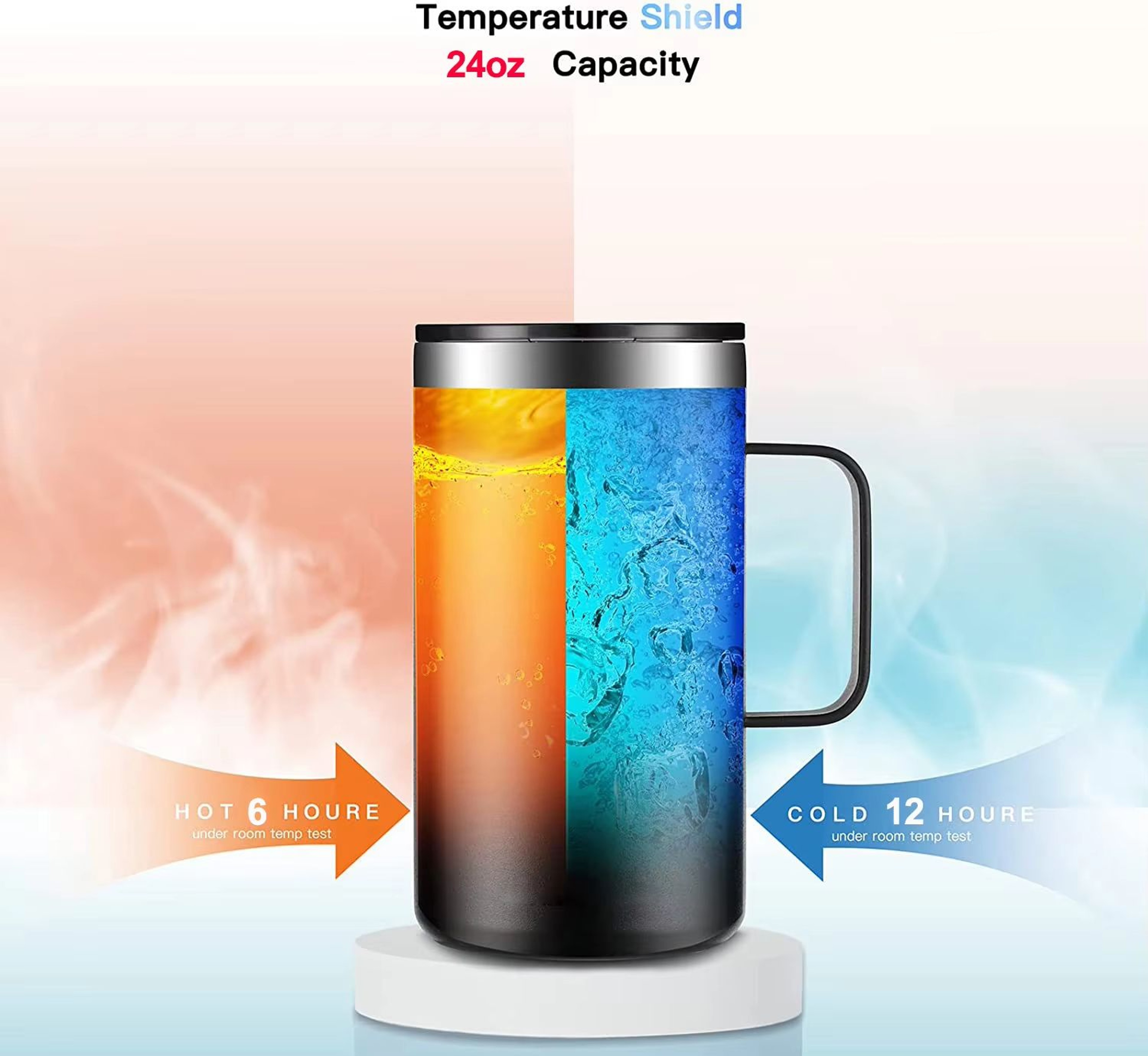 23 Fl Oz Stainless Steel Travel Thermos Mug  Leak Proof Insulated Vacuum Flask 1