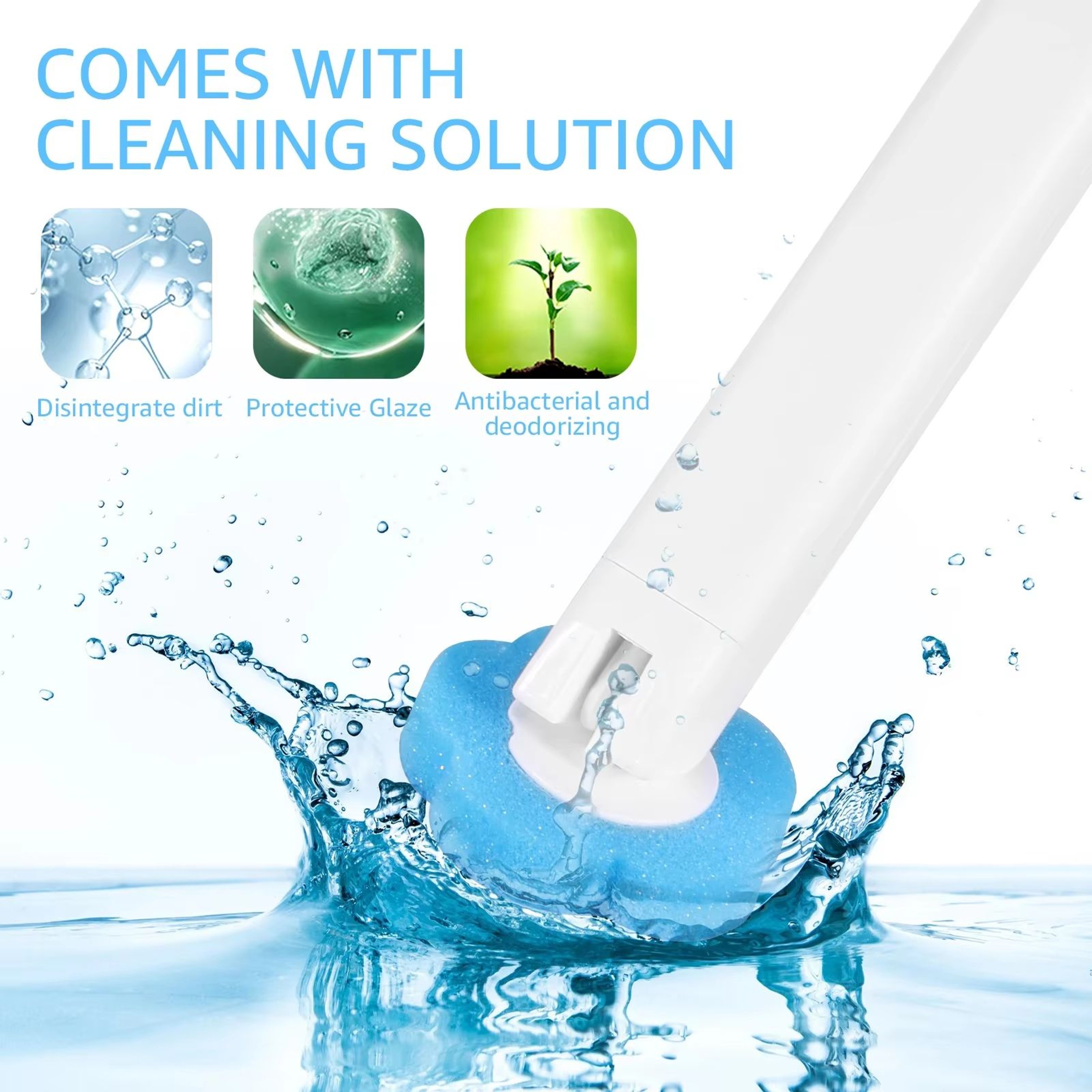 WallMounted Disposable Toilet Brush Set With Long Handle And Replaceable Heads 18 Or 36 Pieces 1