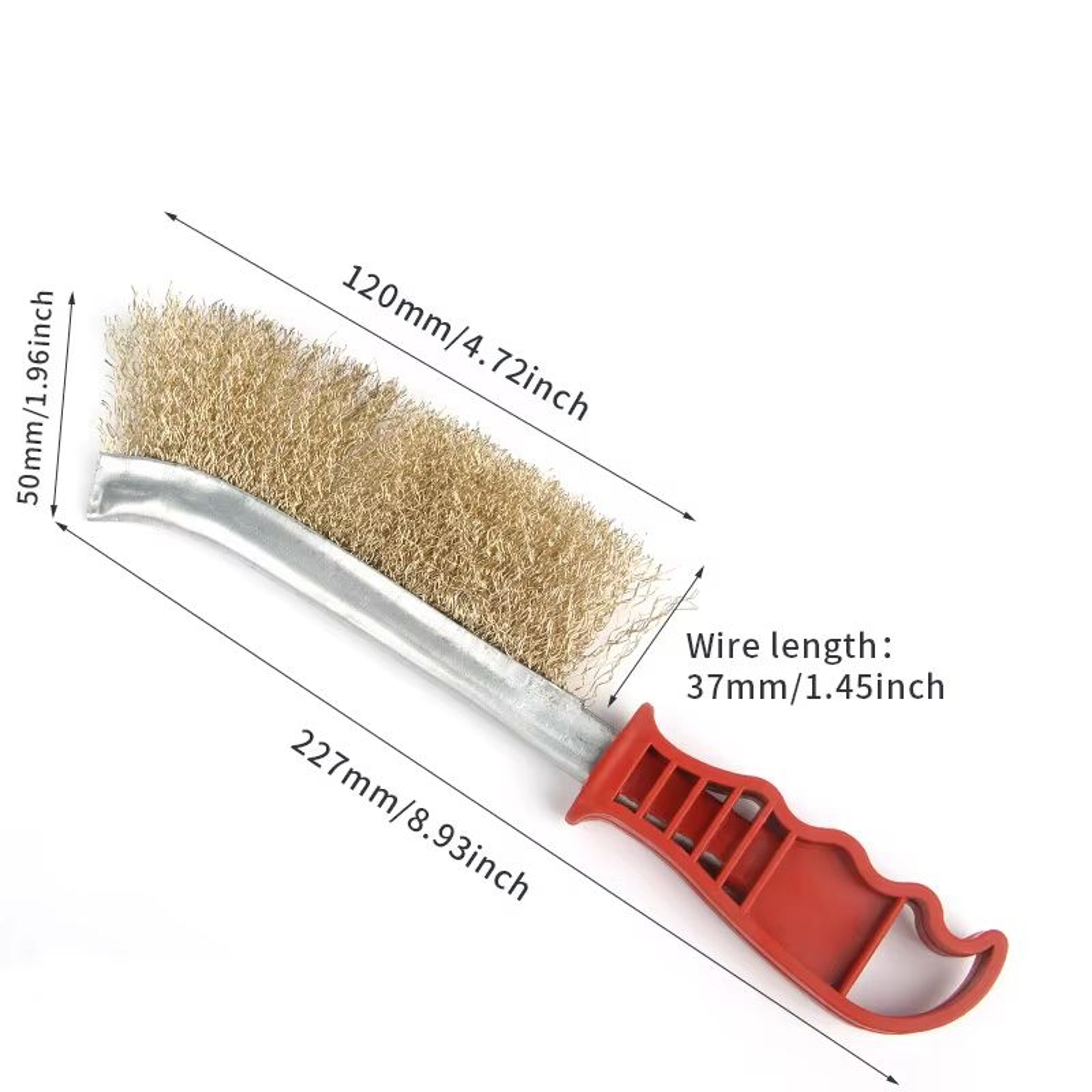 Steel Wire Roller Brush With Wooden Handle  HeavyDuty Rust Removal  Grill Cleaner 4
