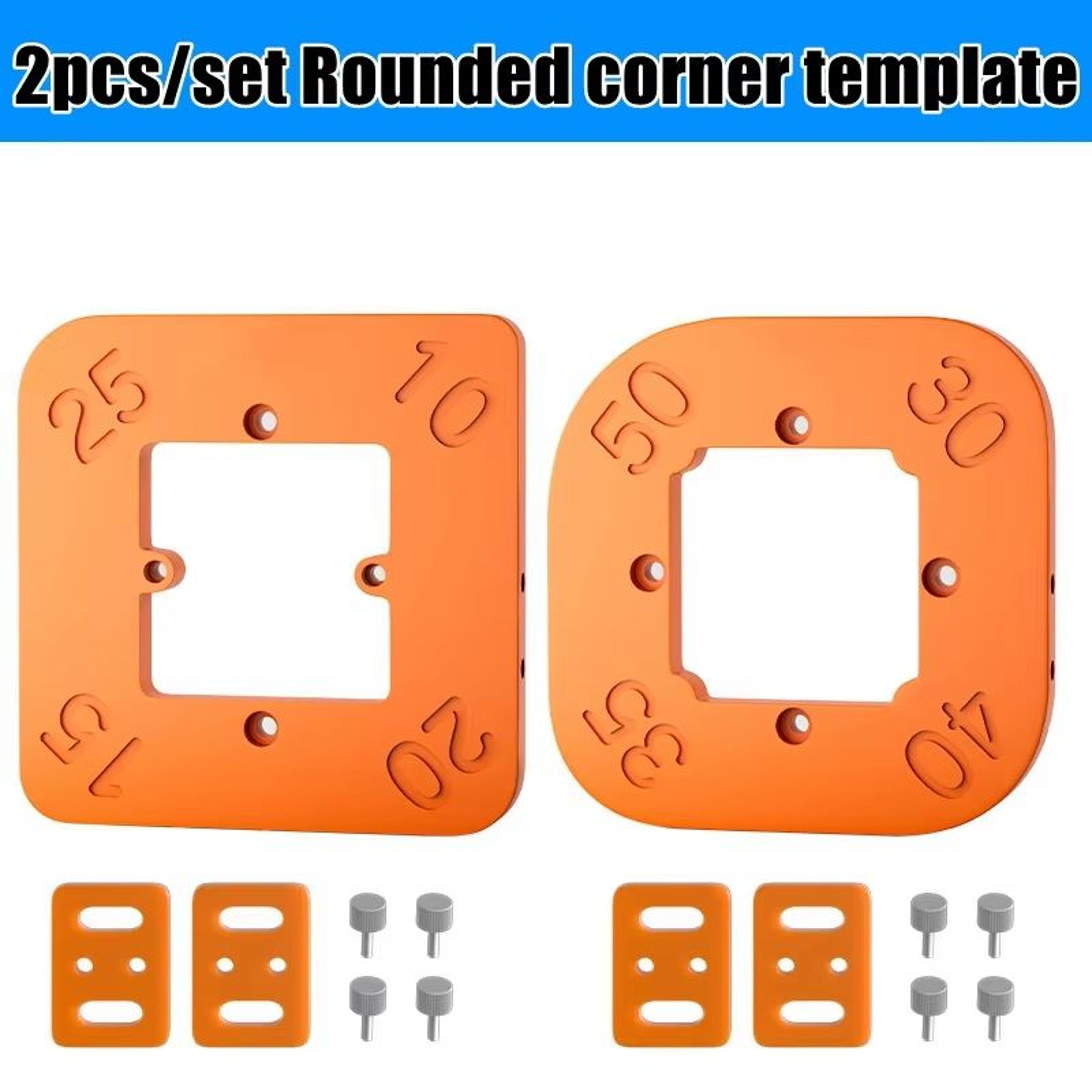Woodworking Router Corner Radius Templates Jig Set  ABS Curved Routing R10 To R50 9