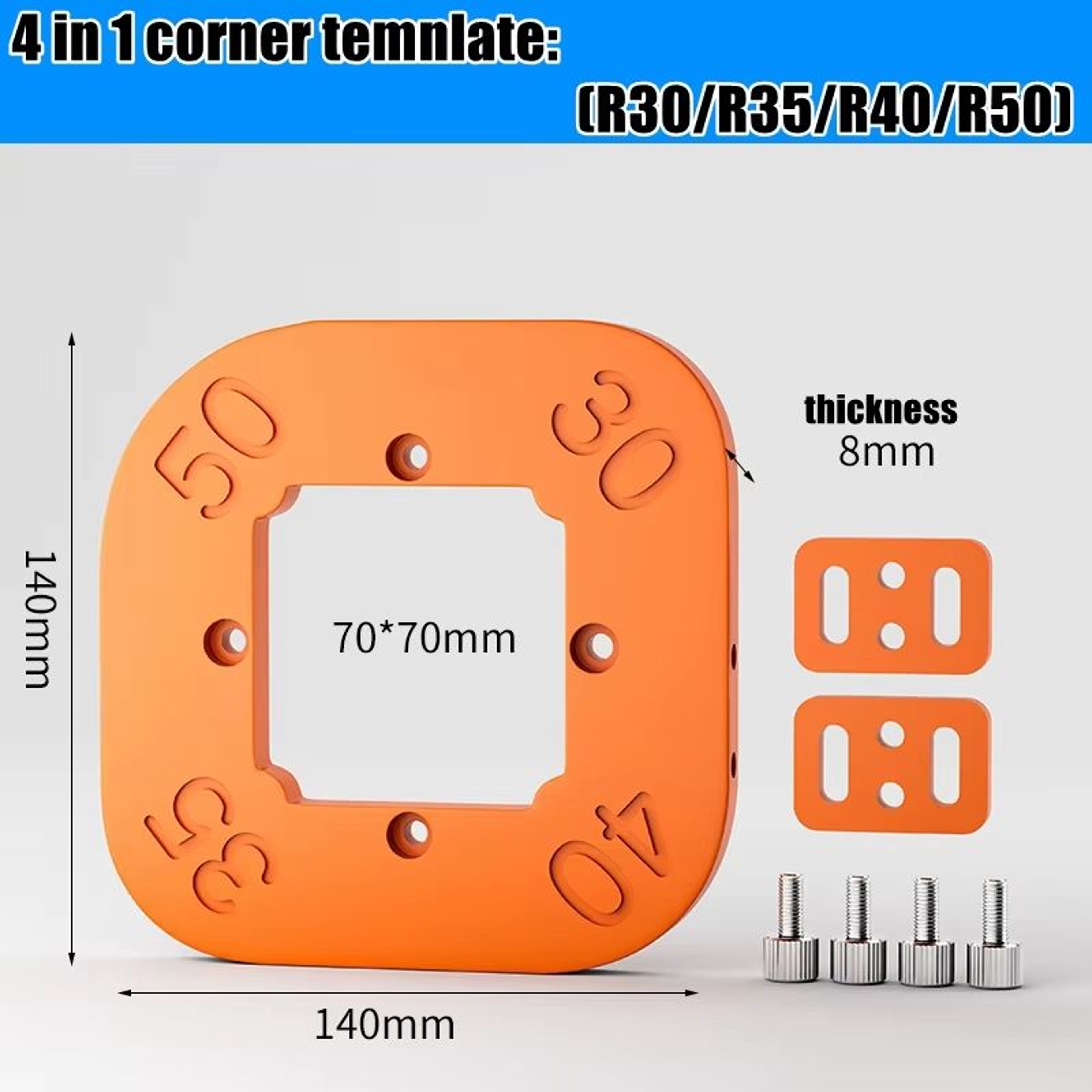 Woodworking Router Corner Radius Templates Jig Set  ABS Curved Routing R10 To R50 8