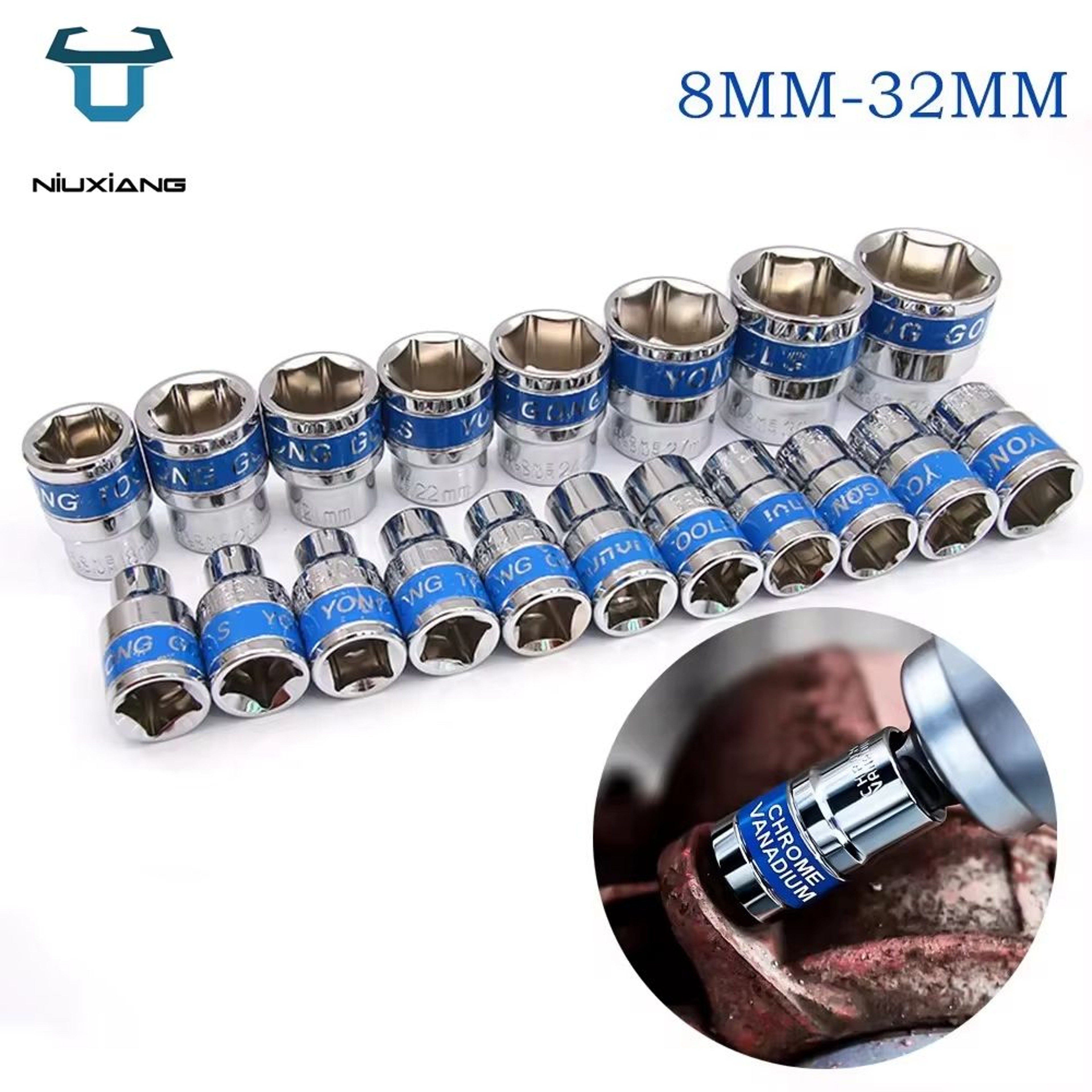 12 Drive Deep Impact Socket Set 832 Mm  HeavyDuty Impact Sockets For Pneumatic Wrenches  Tire Remov 0
