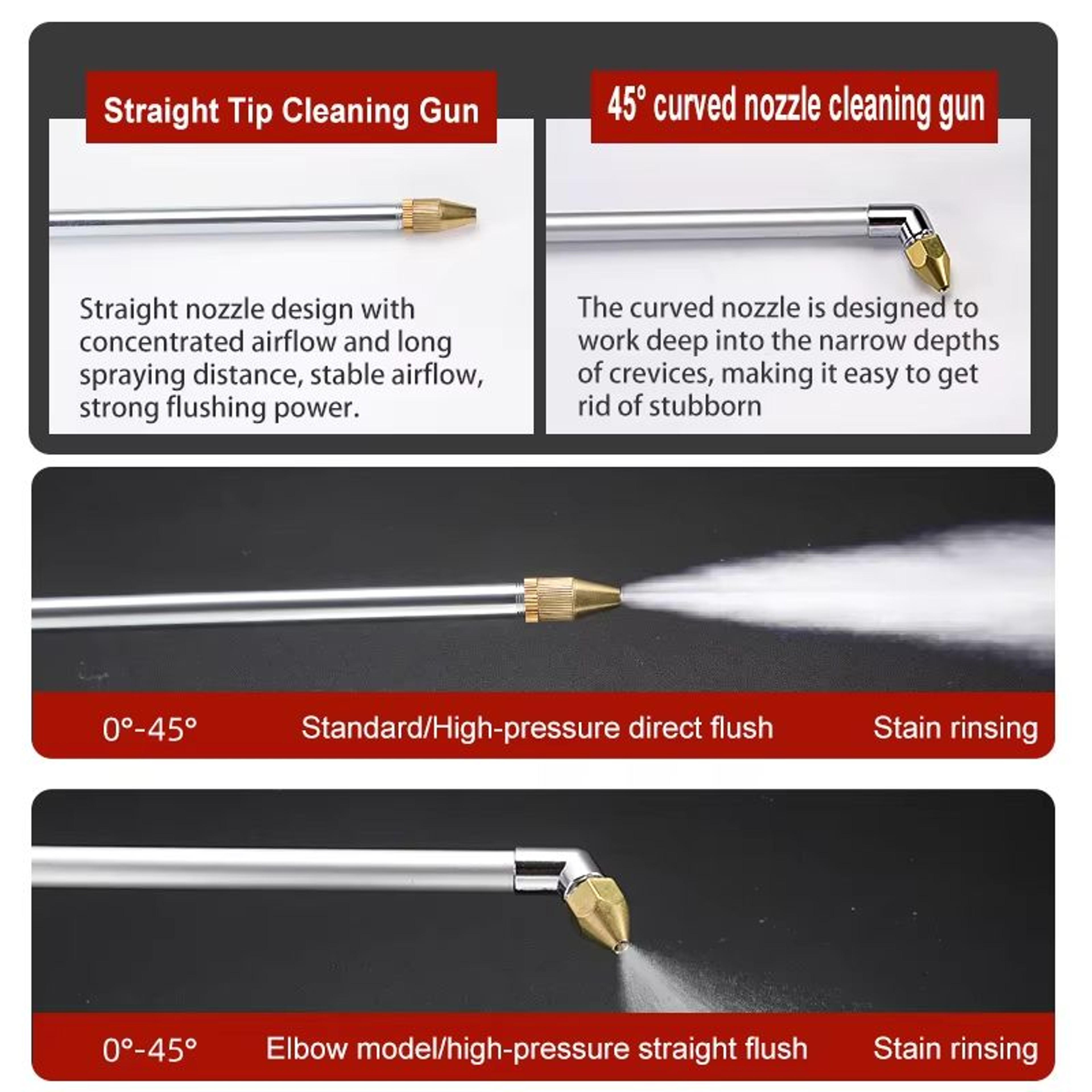 Pneumatic HighPressure Cleaning Gun  Adjustable DualPurpose Air  Water Spray For Engine Oil Dirt Du 3