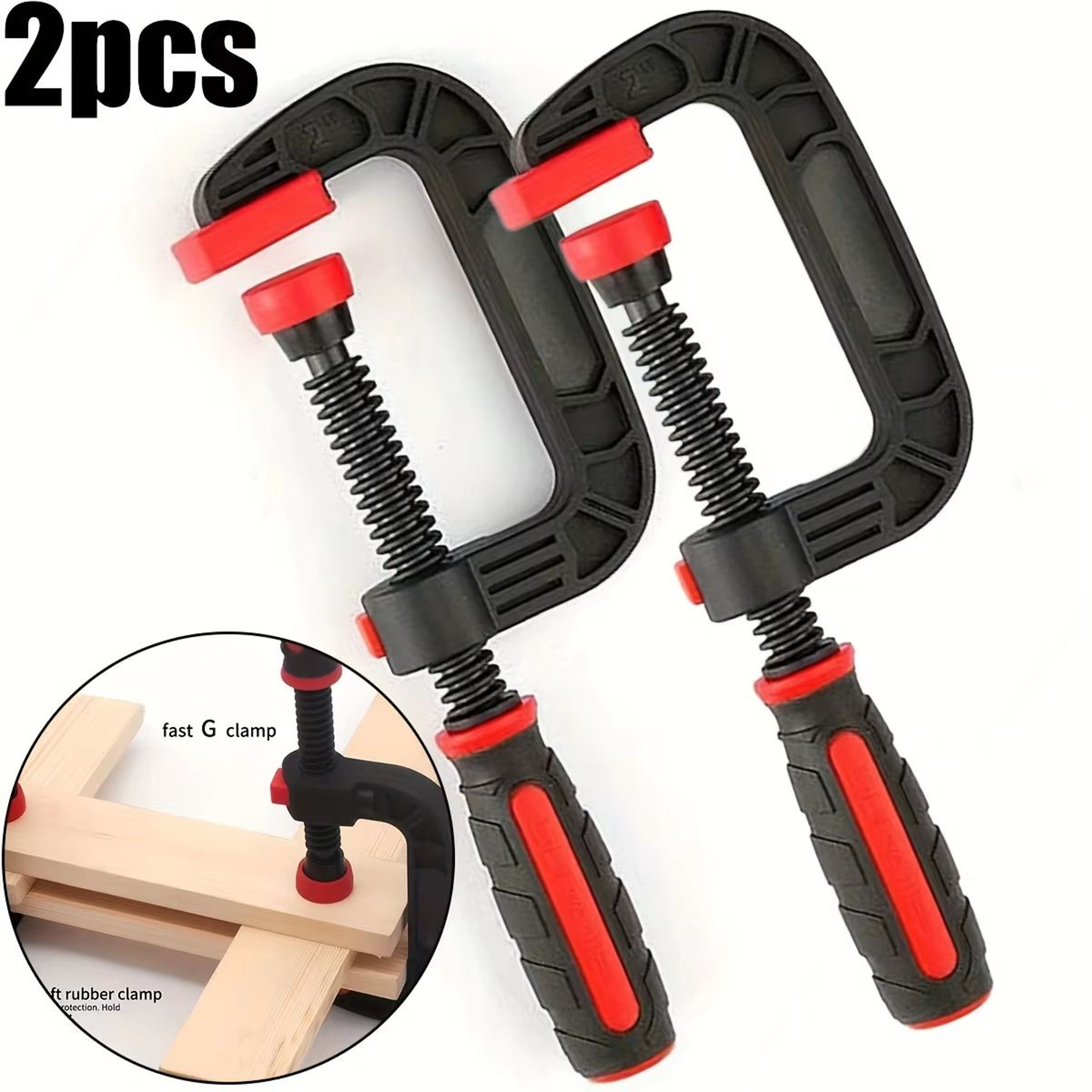 HeavyDuty 7Inch Spring Clamps  Reinforced Plastic Nylon Strong Force Spring Jaw Opening Clamps 2Pac 0