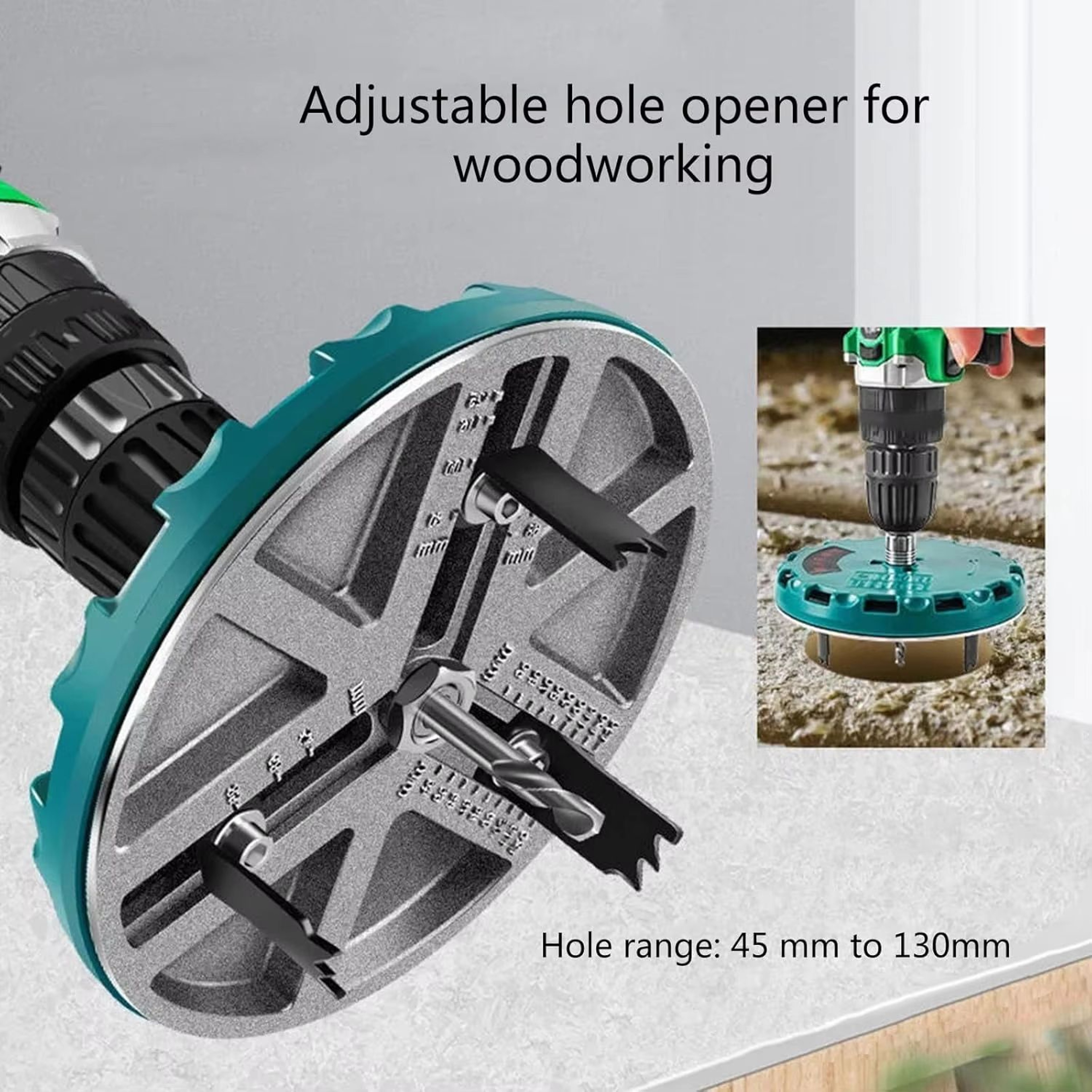 Adjustable Round Hole Saw Tool  45130 Mm Adjustable Hole Opener For Woodworking And Cutting 0
