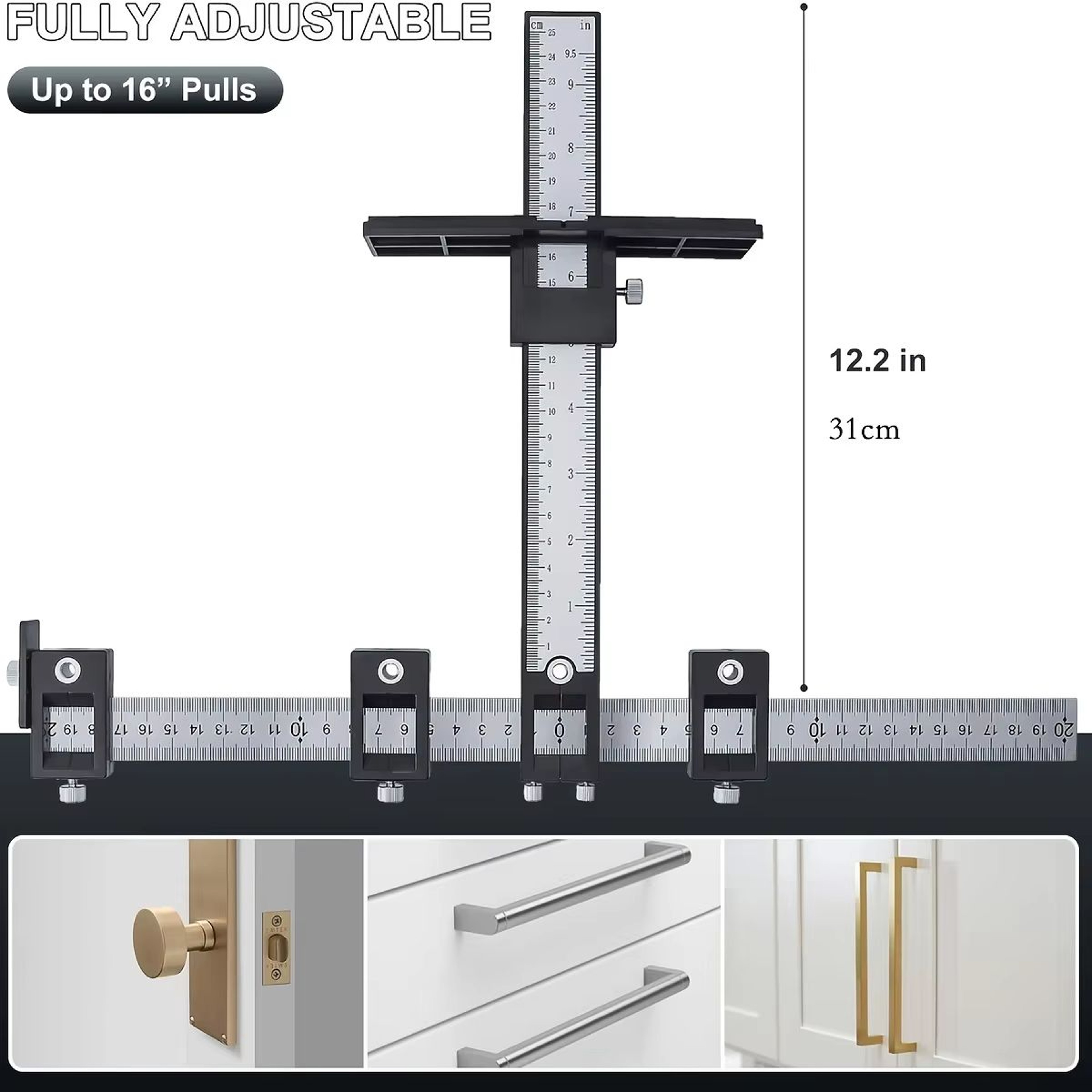 Adjustable Cabinet Hardware Jig Tool  Precision Alignment  Positioning Guide For Drilling Dowelling 2
