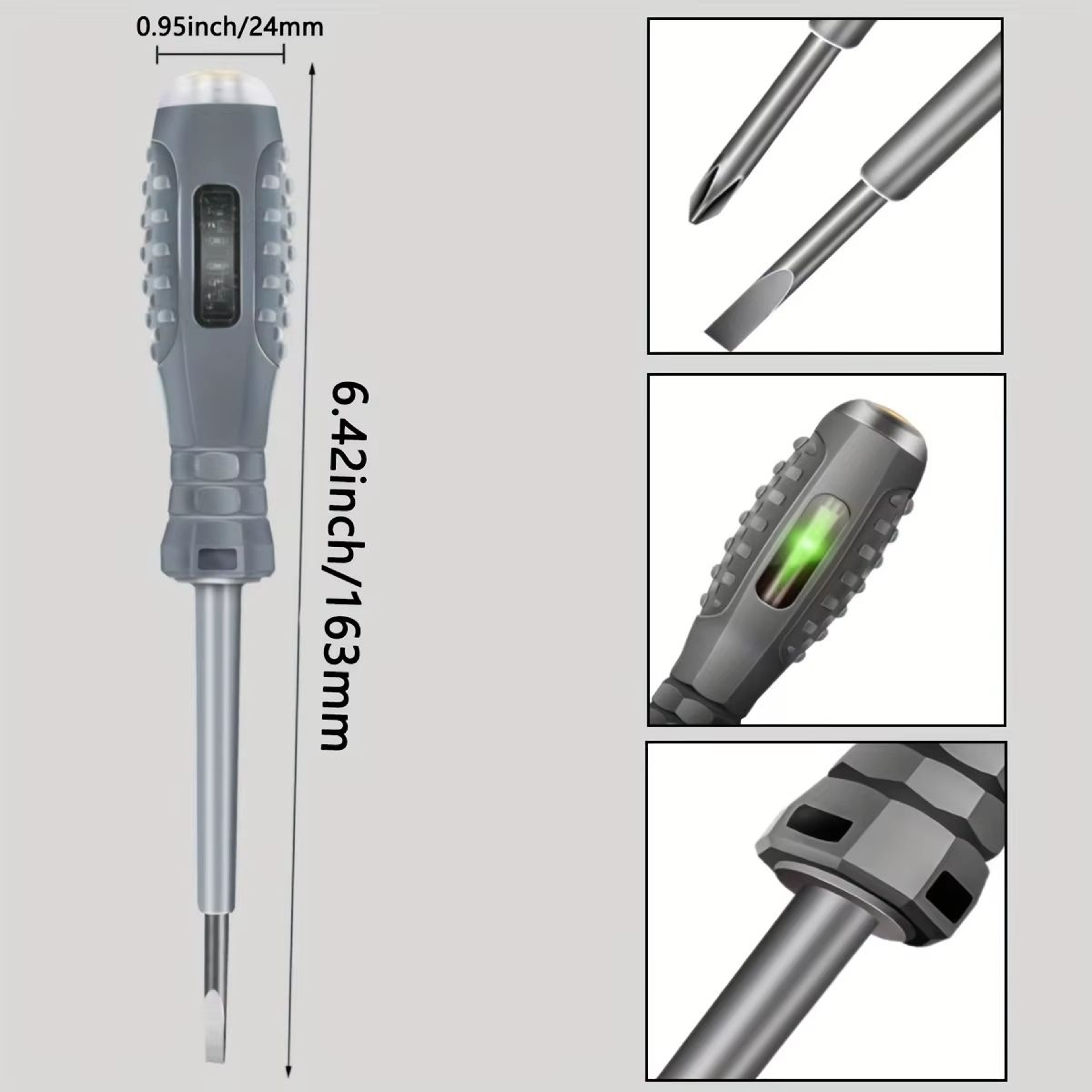 Multifunctional Electrician Test Screwdriver  AC NonContact Voltage Tester Pen With RedGreen Induct 4