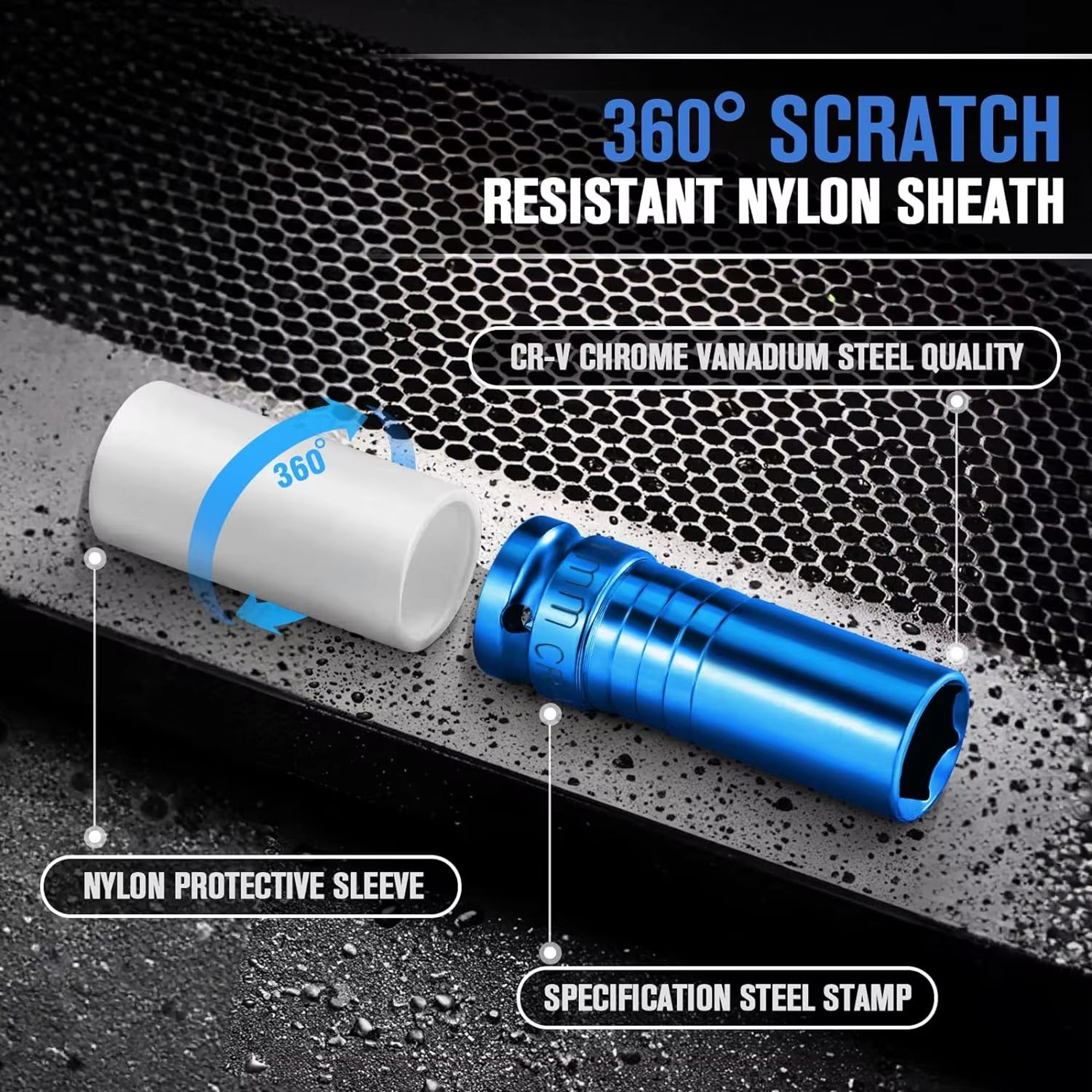 Drive Wheel Protector Impact Socket Sleeve Set  Durable Plastic Protective Sleeves For 15 17 19 21  5