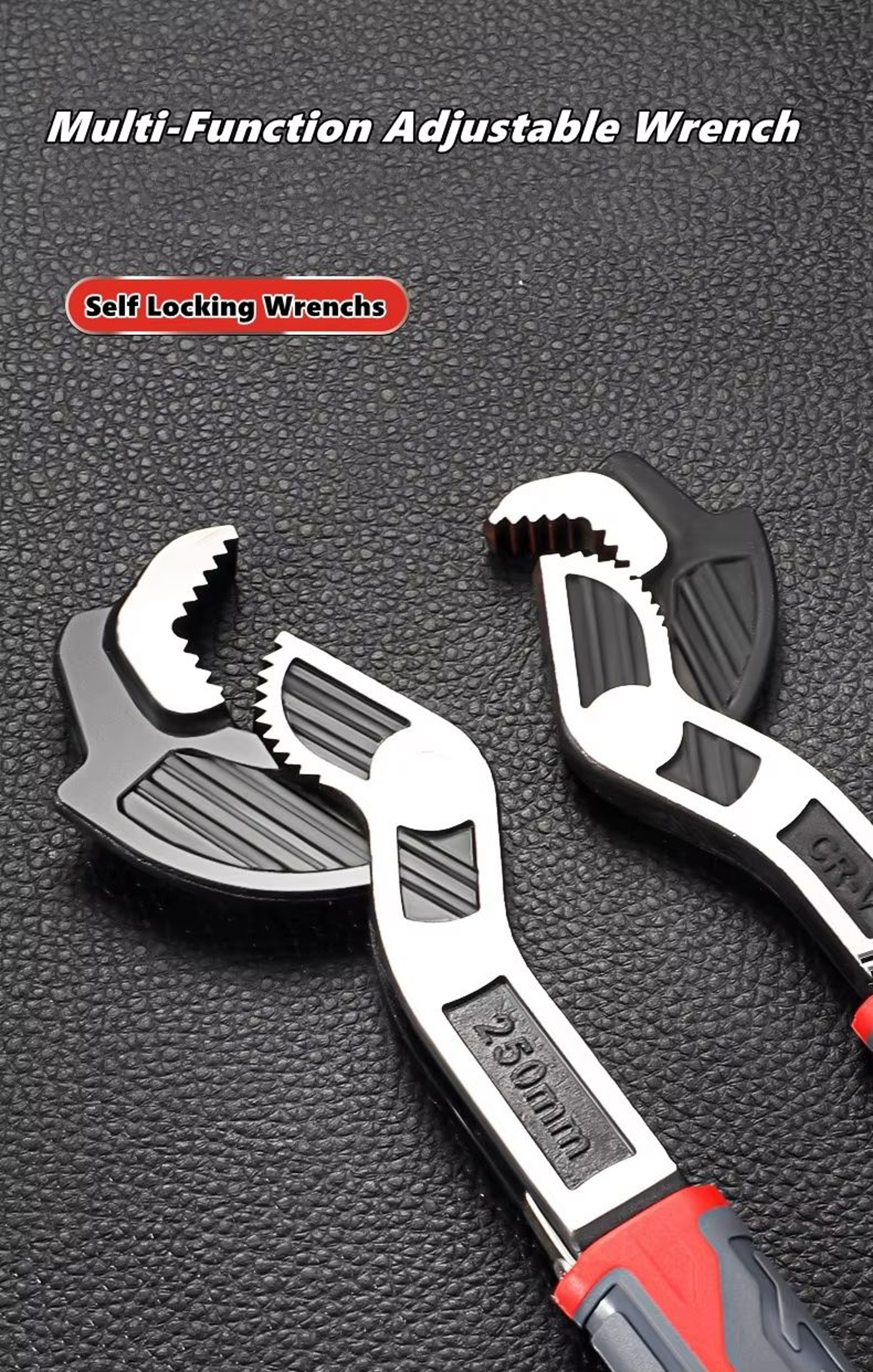 Universal SelfLocking Adjustable Wrench Set 6 8 10 12 CRV Multifunction Hand Tools 2