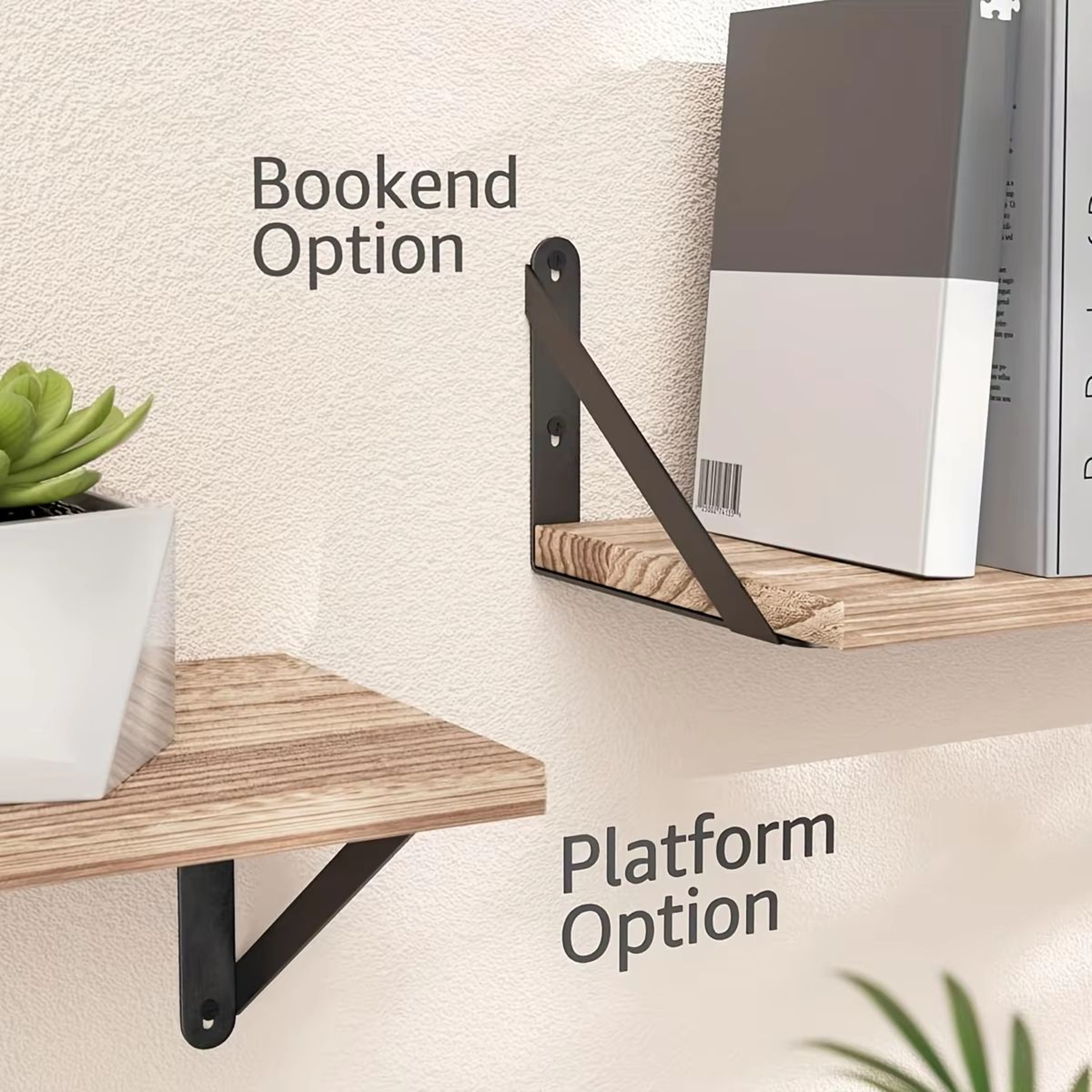 2pcs Rustic Iron Floating Shelf Brackets 90Degree Wall Mounted Triangle Support 1
