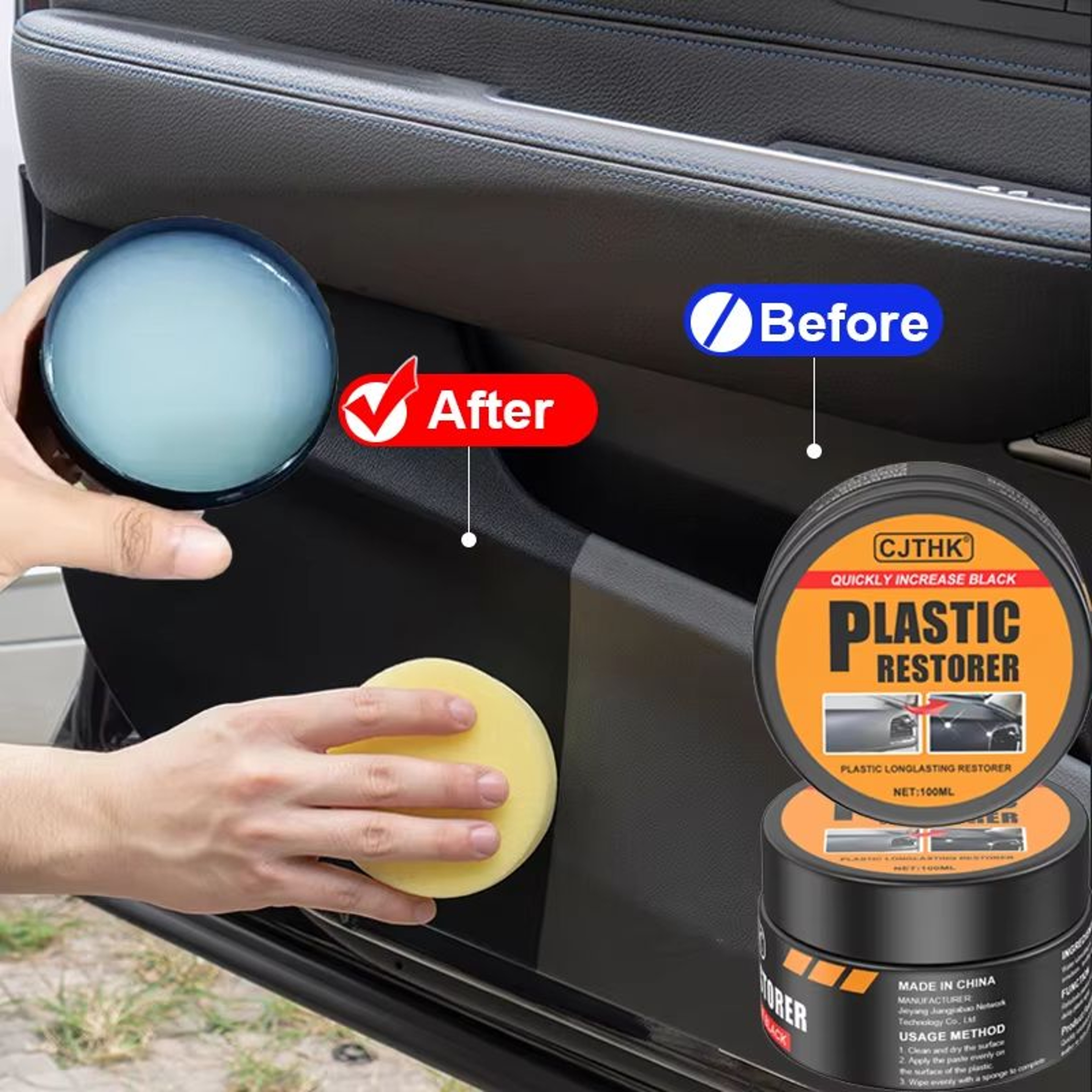 Car Plastic And Leather Restorer Renewal Wax  Interior  Exterior Gloss Coating 0