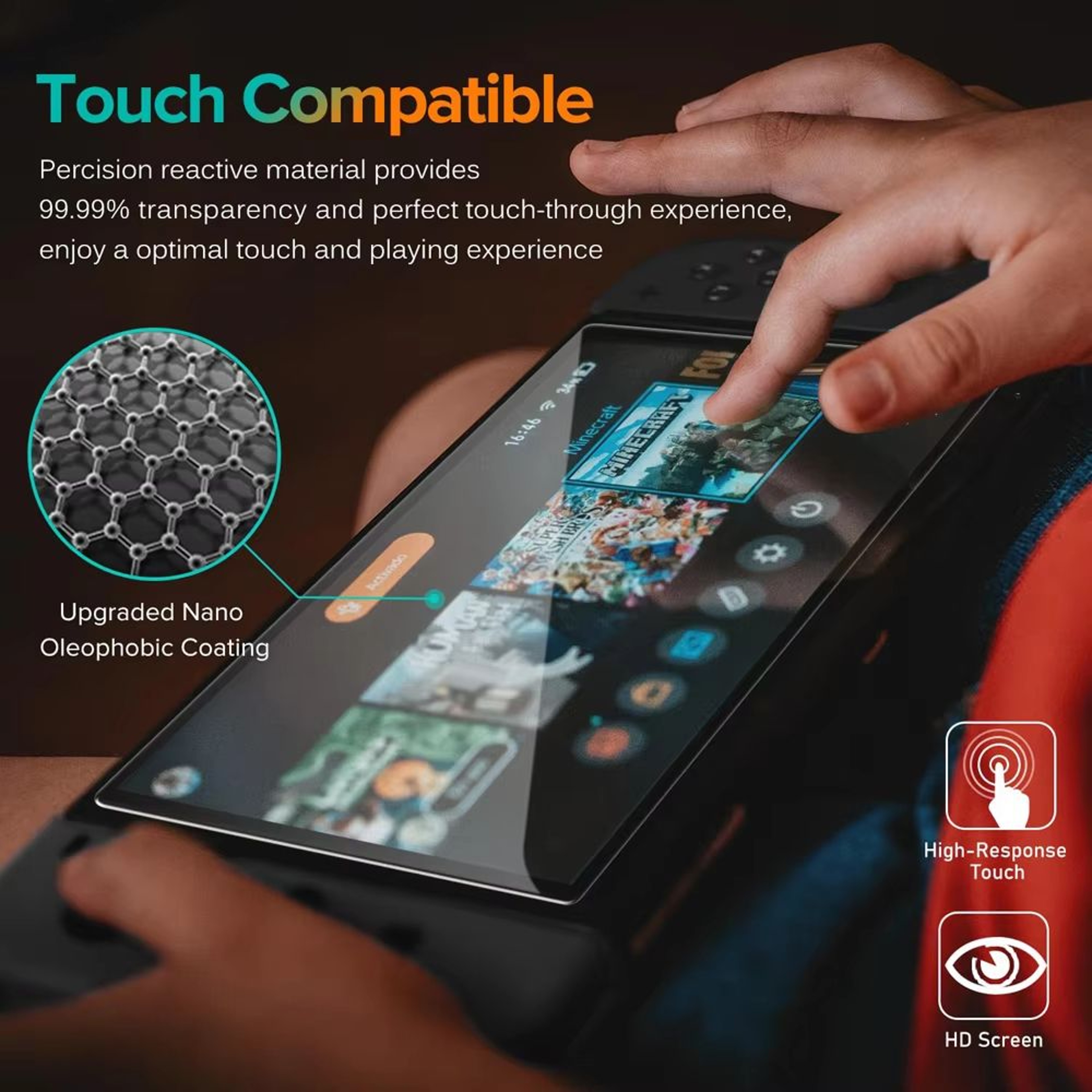 Tempered Glass Screen Protector With Joystick Caps For Nintendo Switch 2 Console 2
