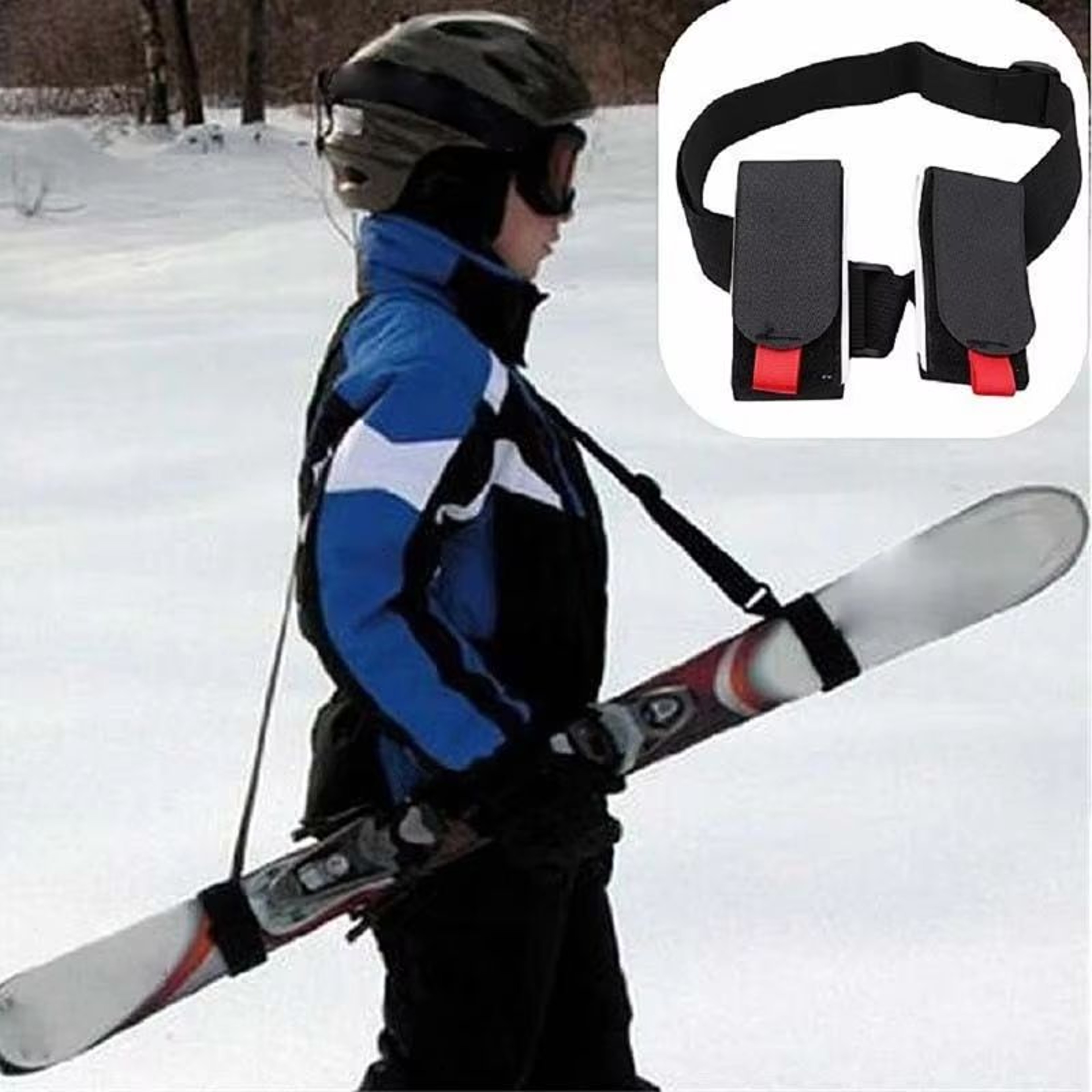 Outdoor Ski And Snowboard Shoulder Carry Straps With Fixed HandHeld Double Board Support 0