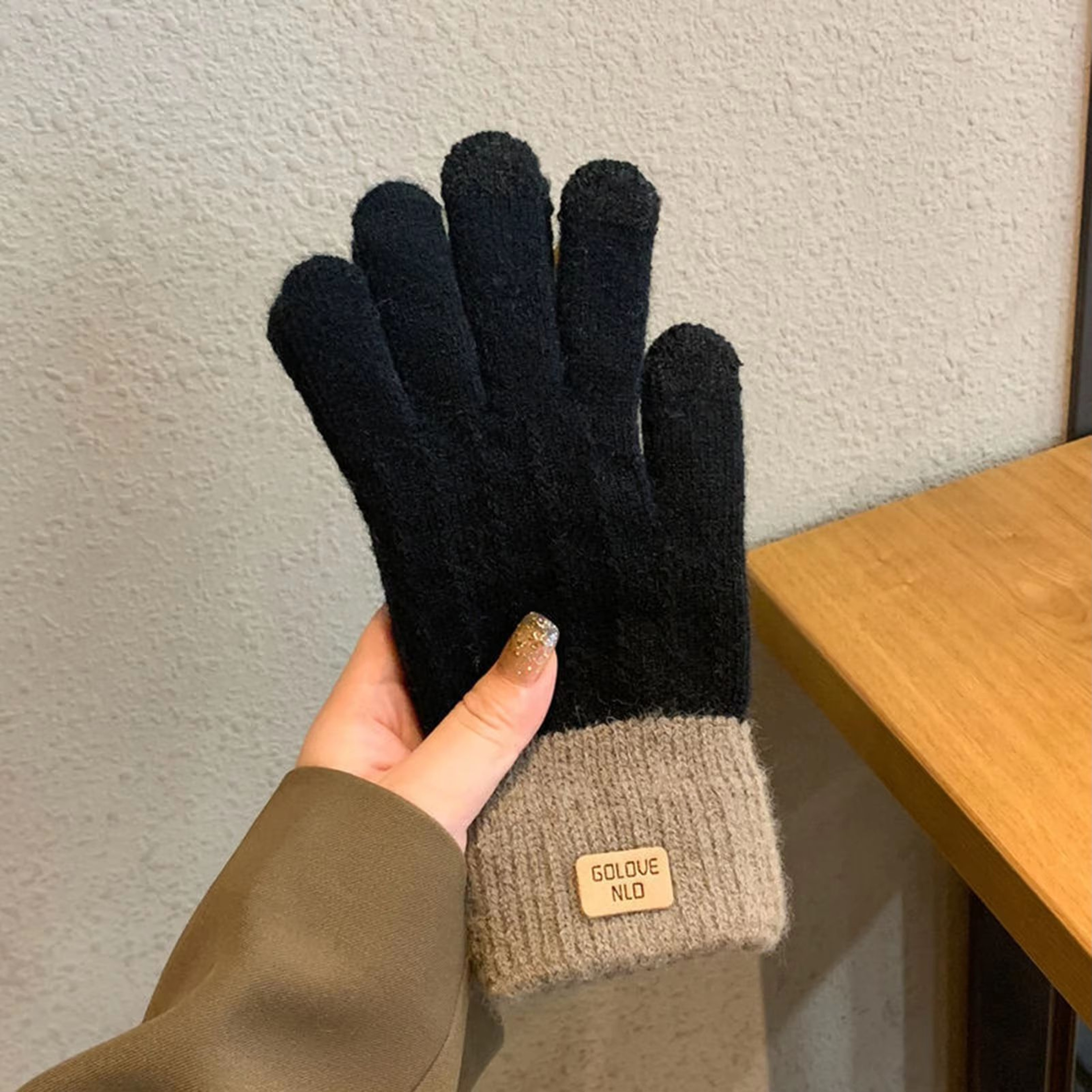Womens Cable Knit FleeceLined TouchScreen Winter Gloves 4