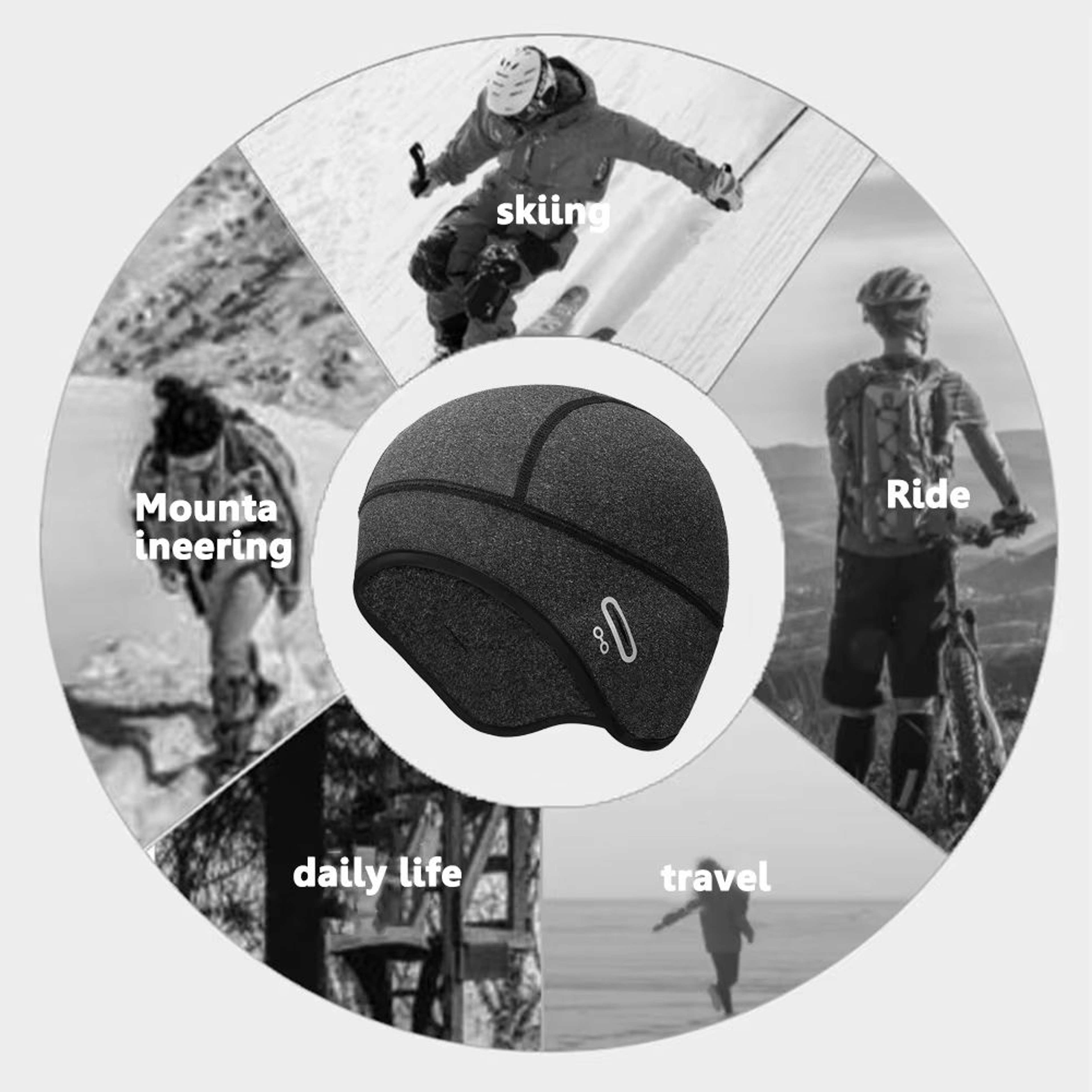 Winter Thermal Cycling Cap Outdoor Fleece Helmet Liner For Men Sports Beanie 2