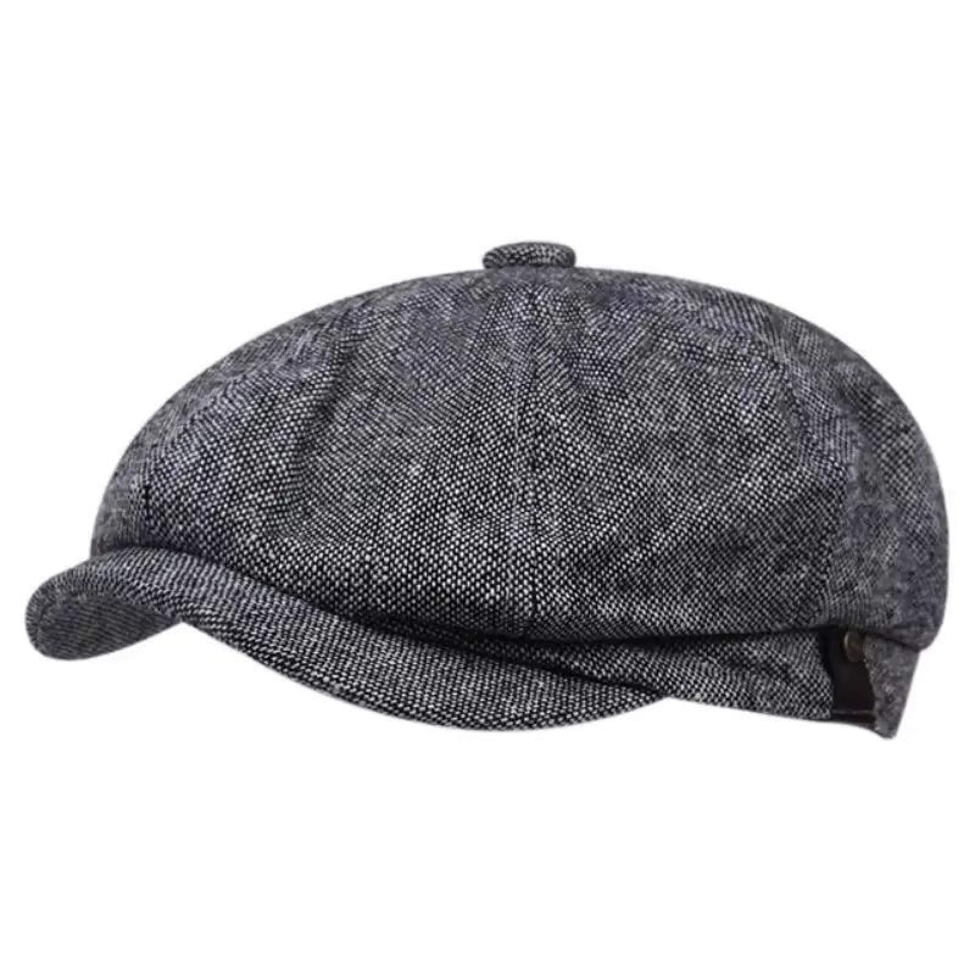 Mens Vintage Striped Herringbone Octagonal Beret Hat 4