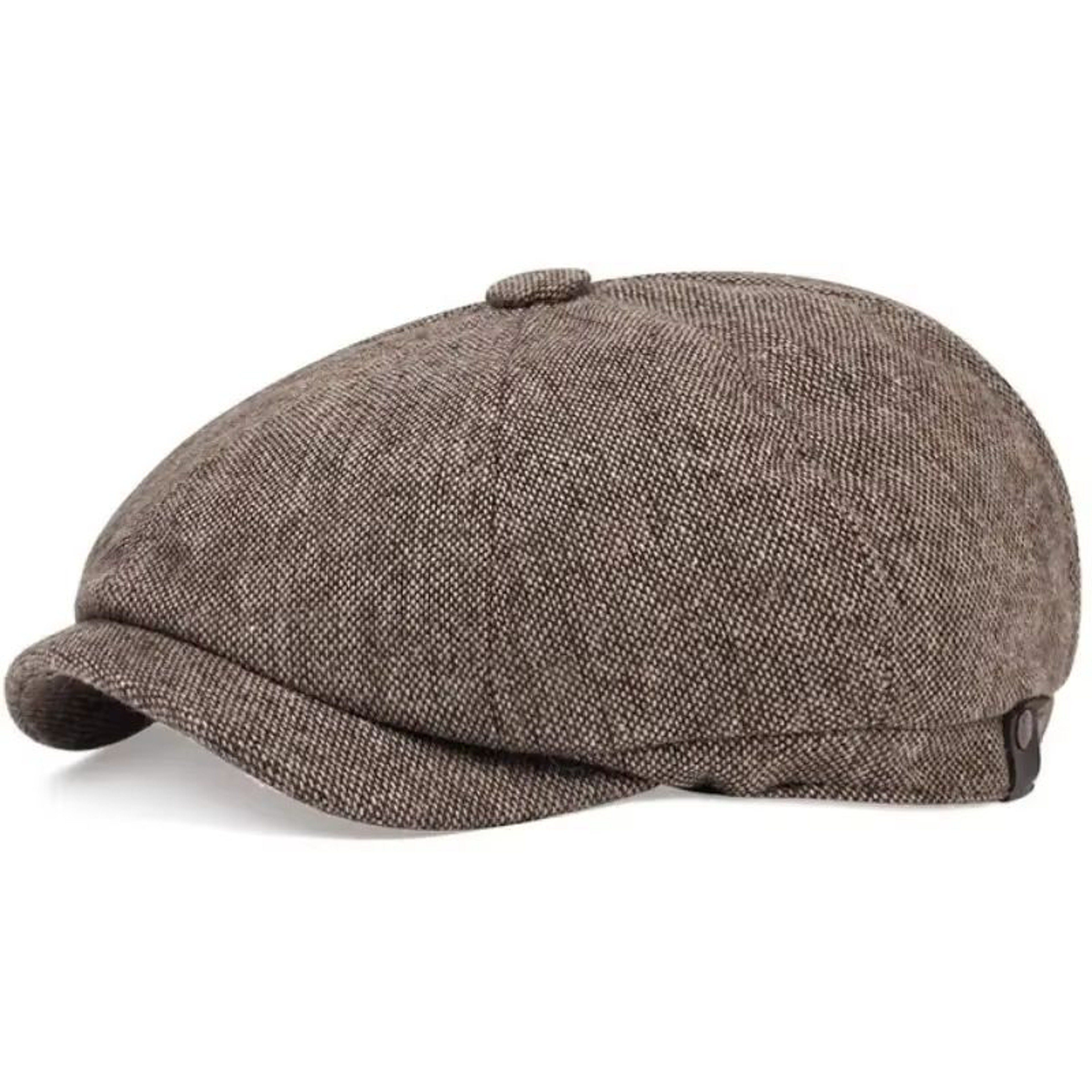 Mens Vintage Striped Herringbone Octagonal Beret Hat 5