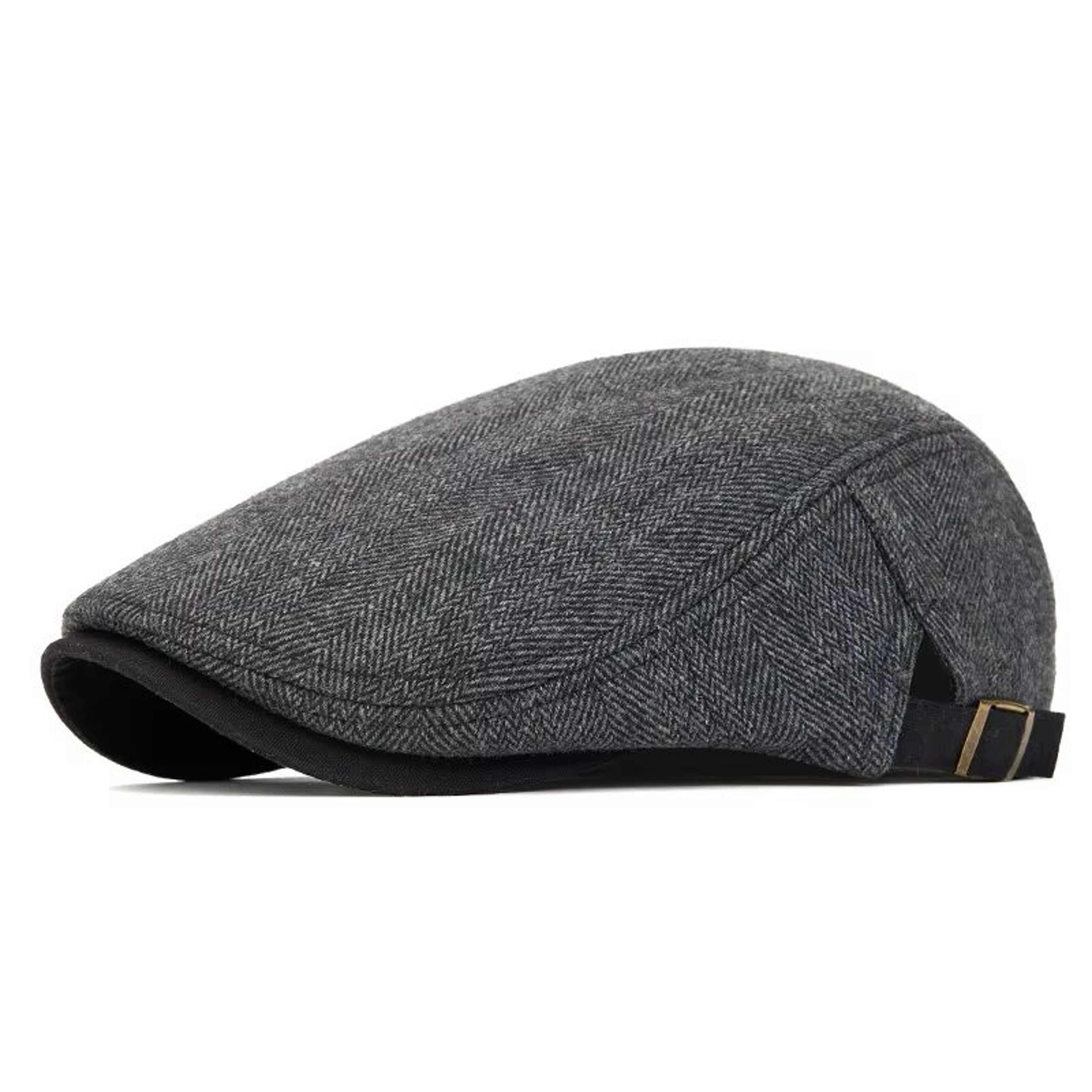 Mens Vintage Striped Herringbone Octagonal Beret Hat 12
