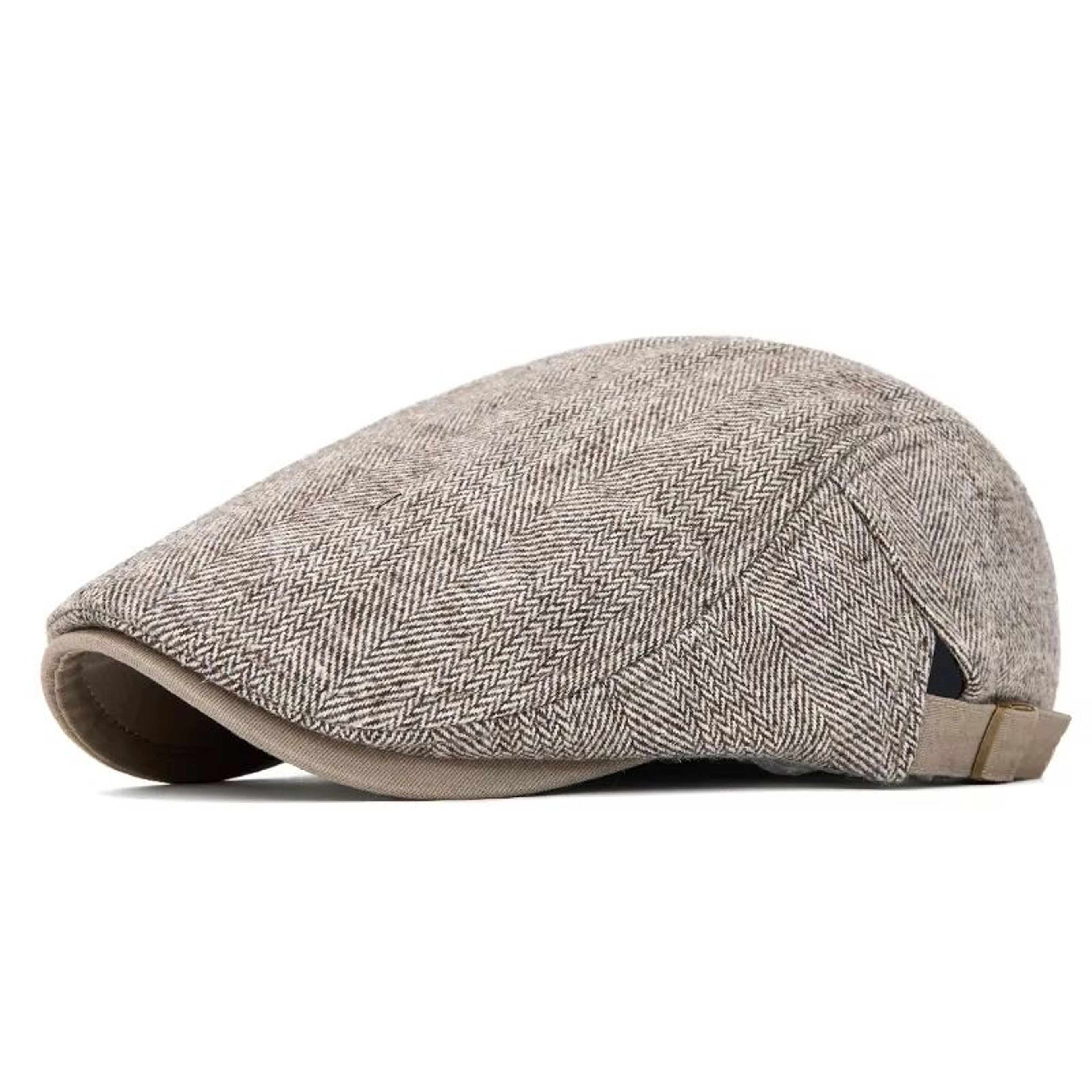 Mens Vintage Striped Herringbone Octagonal Beret Hat 15