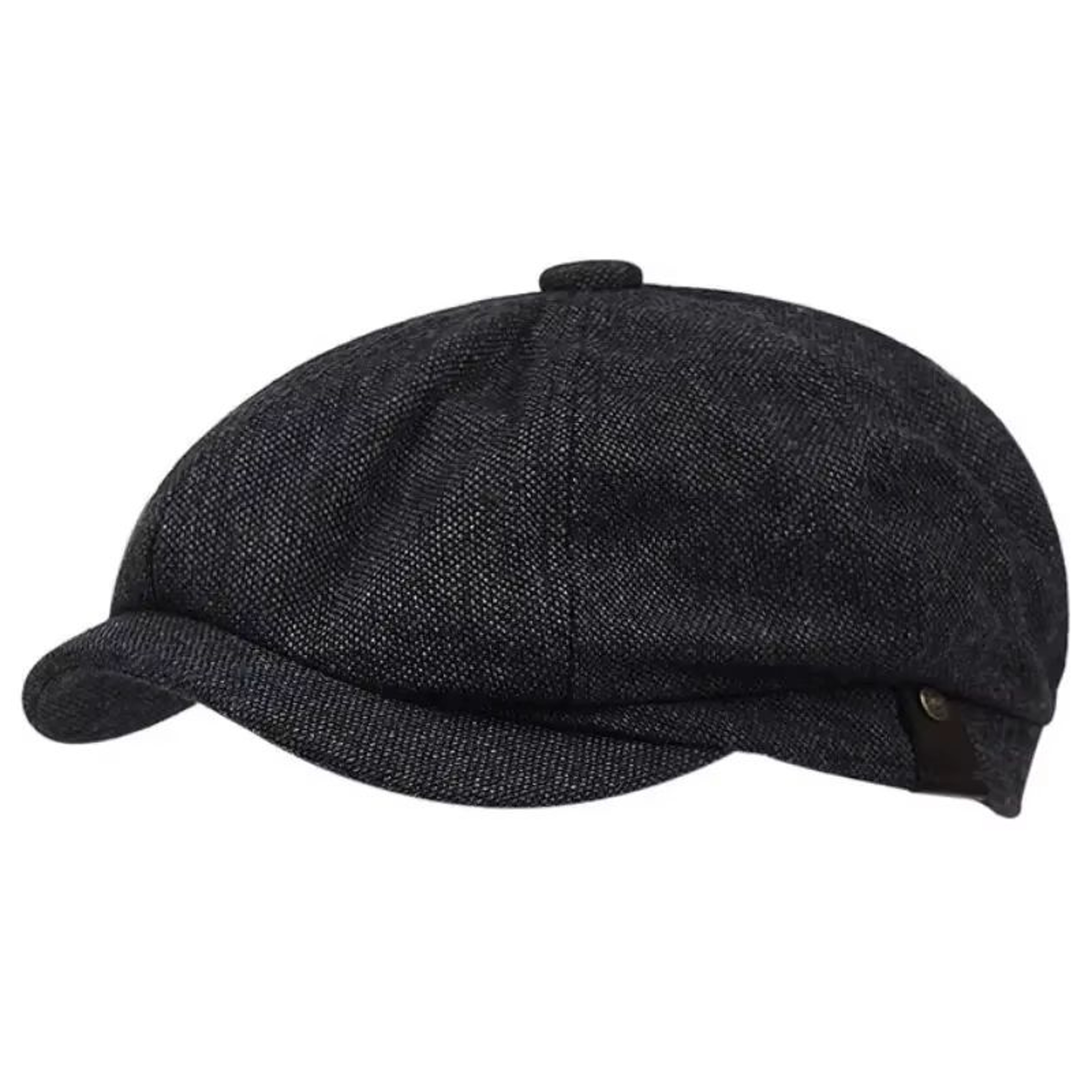 Mens Vintage Striped Herringbone Octagonal Beret Hat 6
