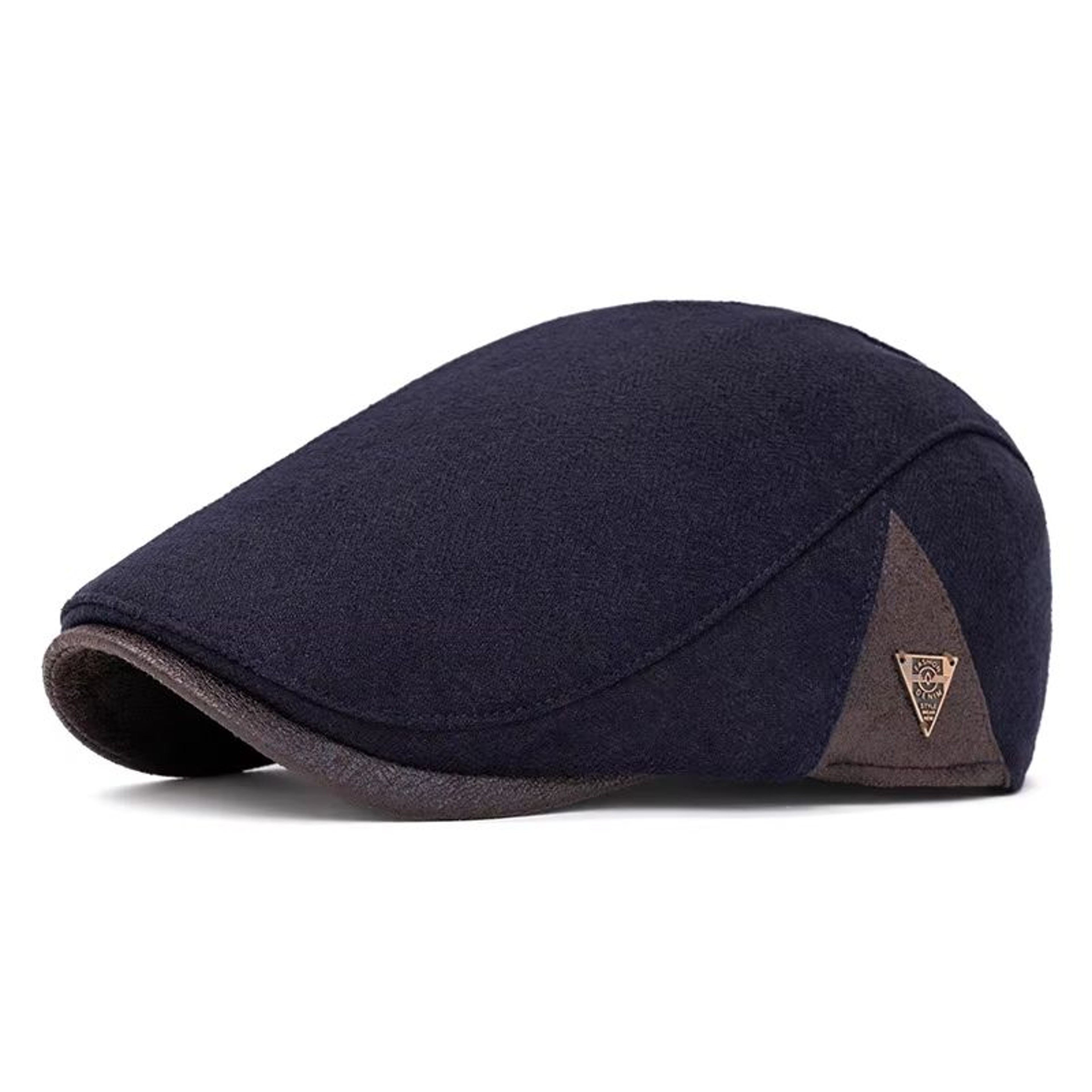 Mens Vintage Striped Herringbone Octagonal Beret Hat 23