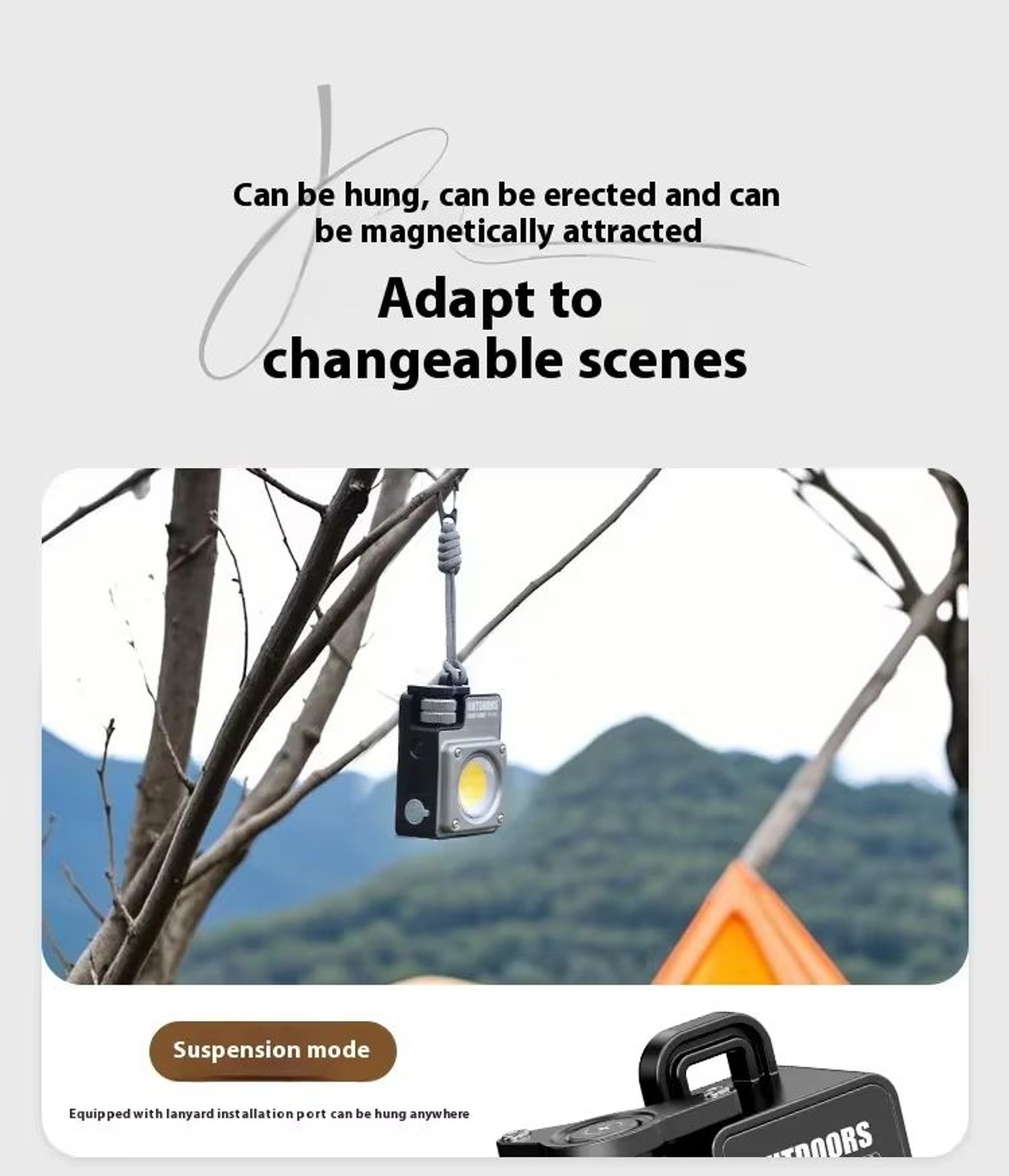 COB Rechargeable Waterproof Camping Lantern With Magnetic Hook And Emergency Charger 3