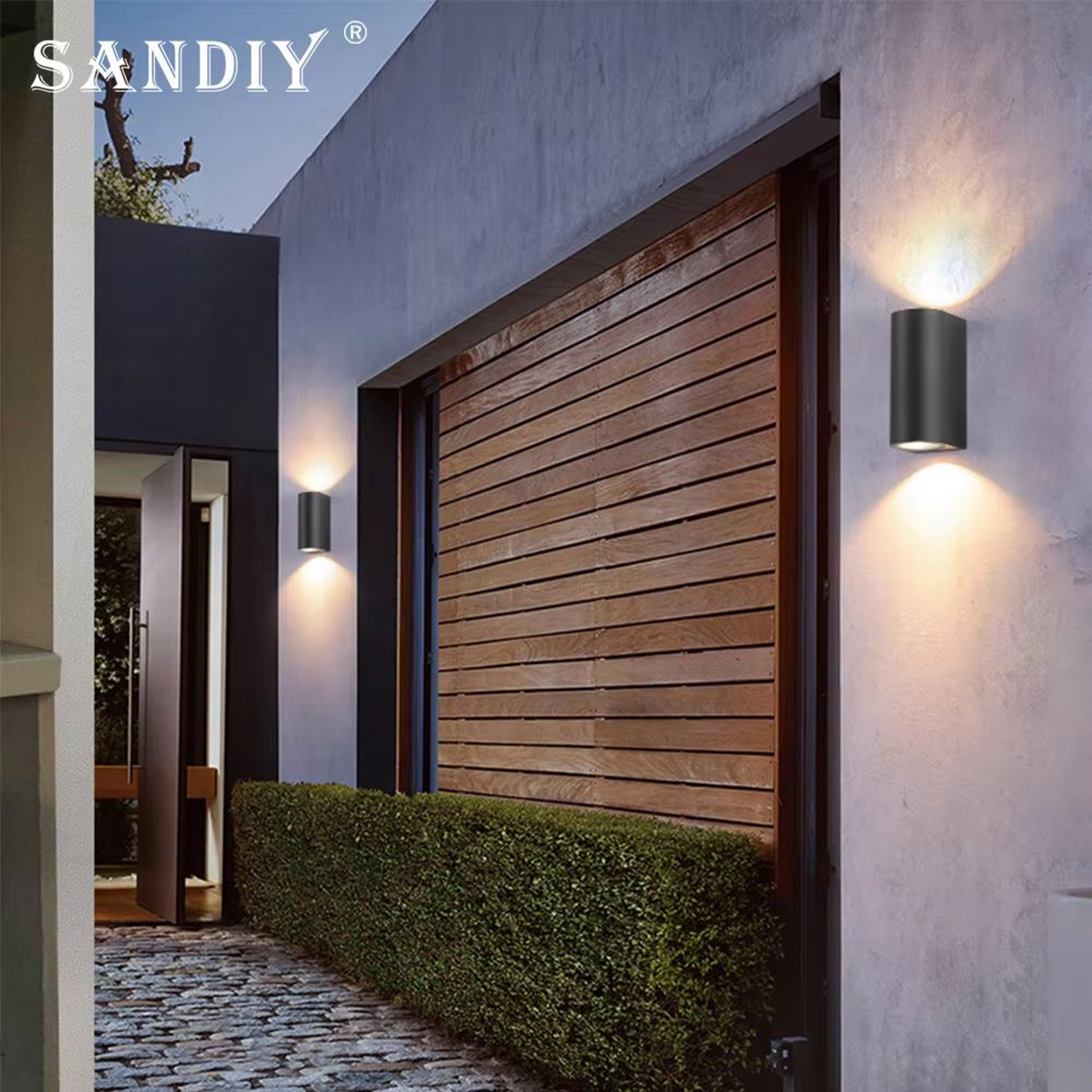 SANDIY Outdoor LED Garden Wall Lamp Up Down Light For Exterior Patio Porch Garage Gate Balcony Step 3
