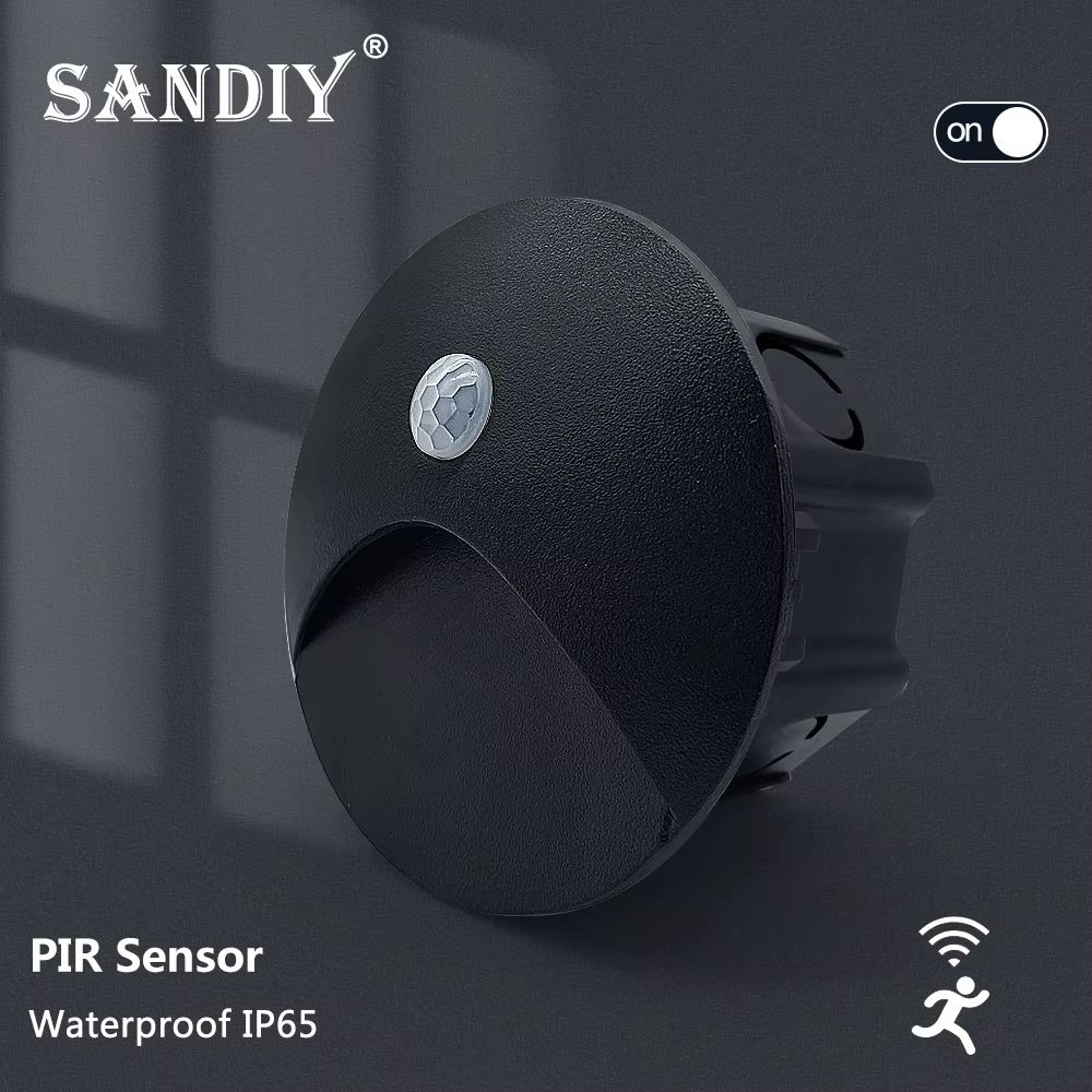 SANDIY Outdoor Sensor LED Embedded Wall Lamp With 60mm Box  Waterproof Footlight For Stairs Steps G 2